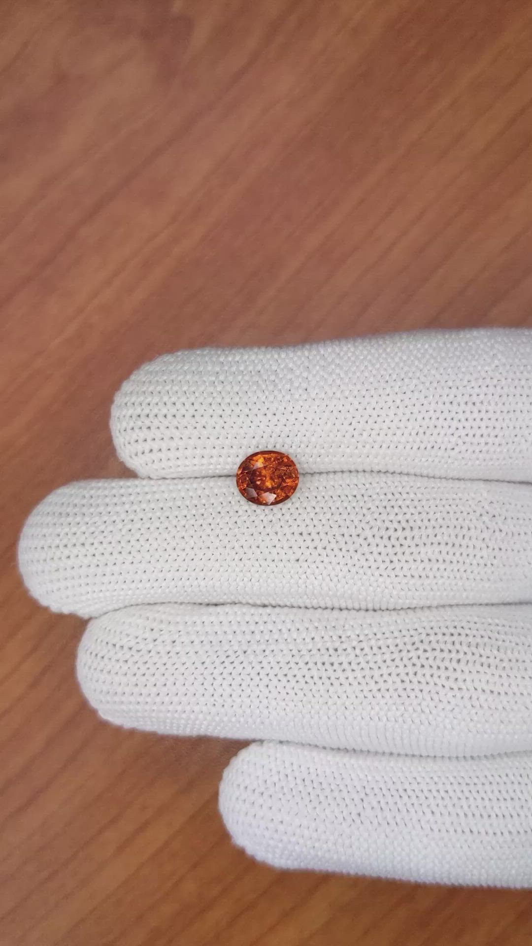 1.63 Ct. Hessonite Garnet from Madagascar Size Video