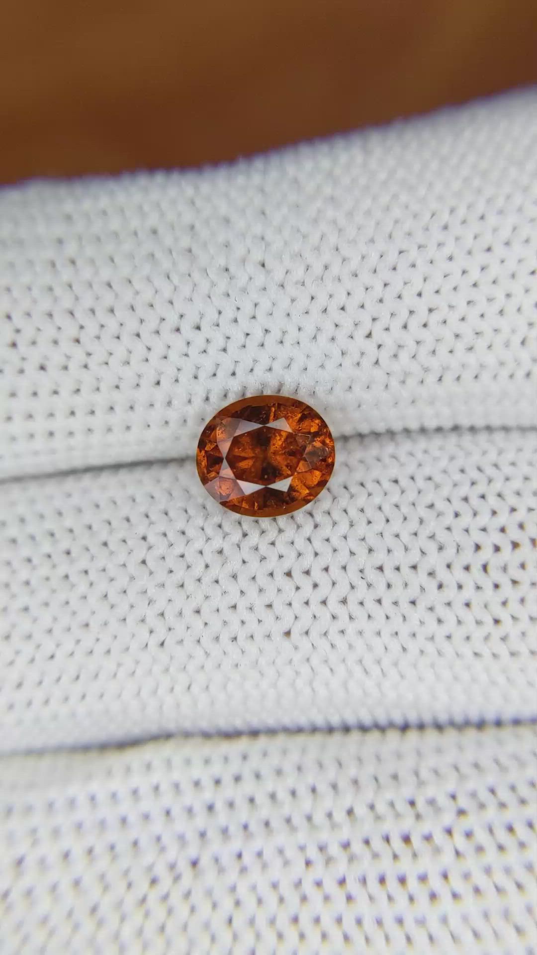 1.63 Ct. Hessonite Garnet from Madagascar Size Video