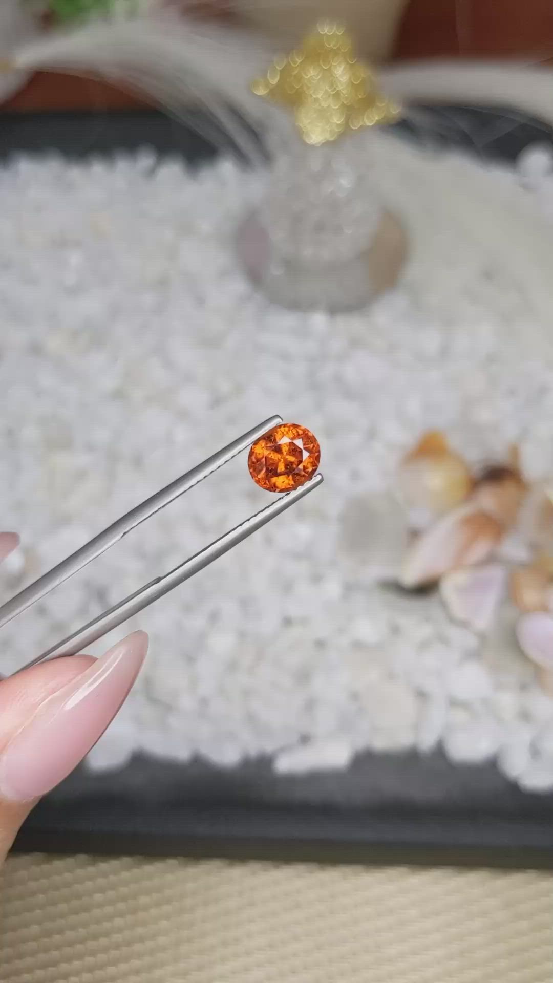 1.63 Ct. Hessonite Garnet from Madagascar Size Video
