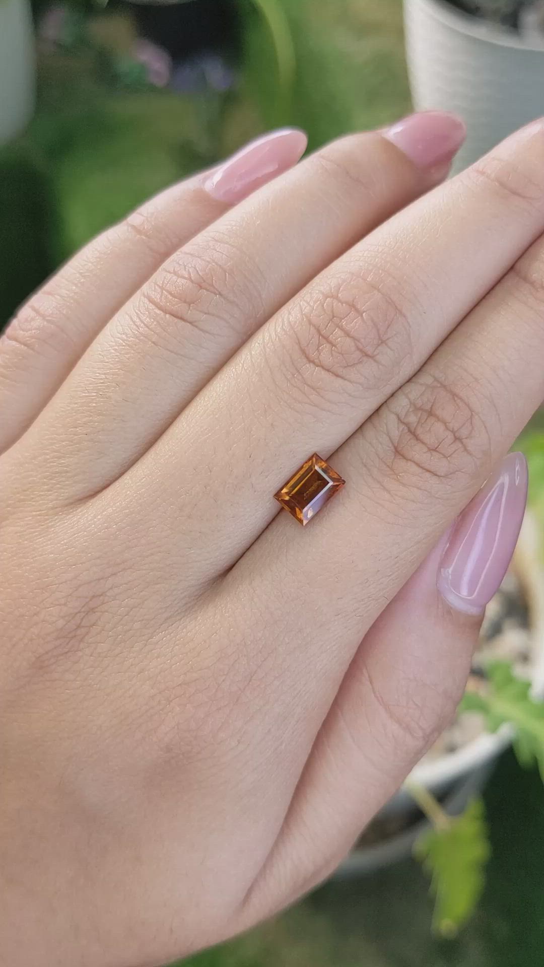 1.41 Ct. Hessonite Garnet from Madagascar Size Video