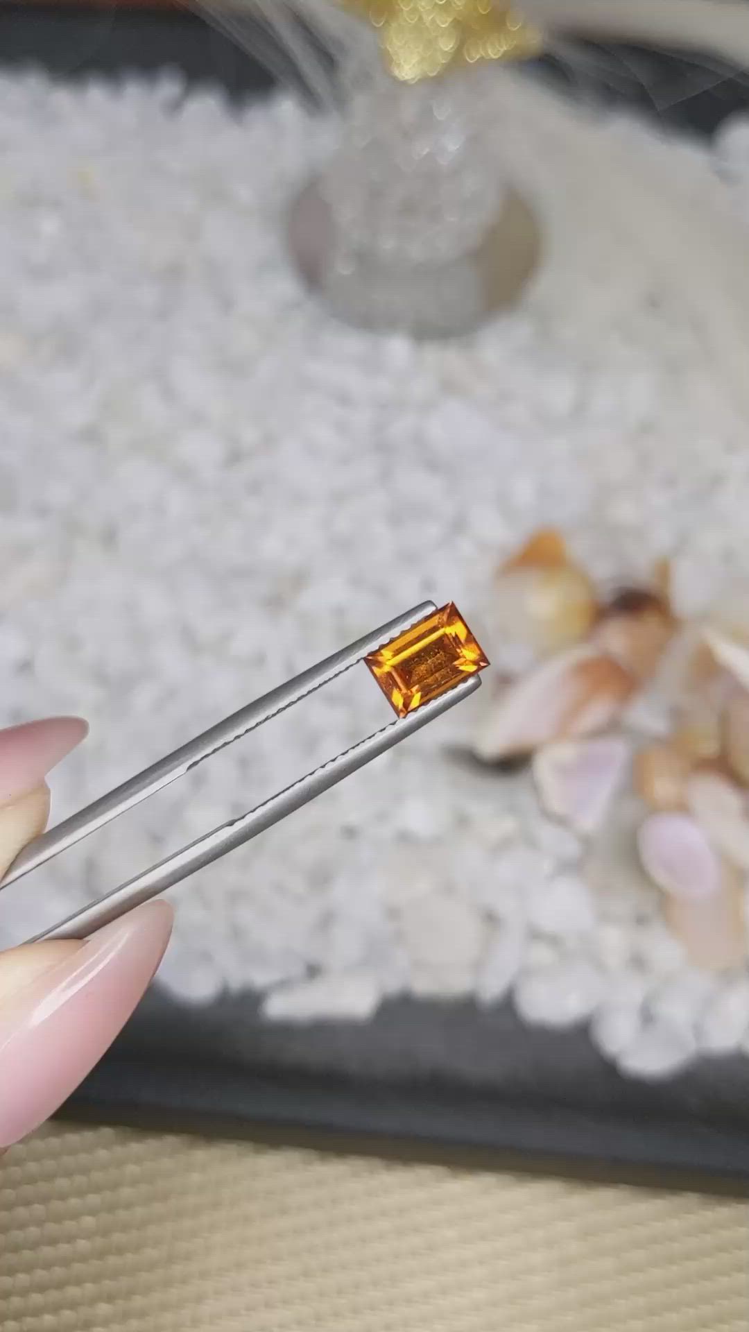 1.41 Ct. Hessonite Garnet from Madagascar Size Video