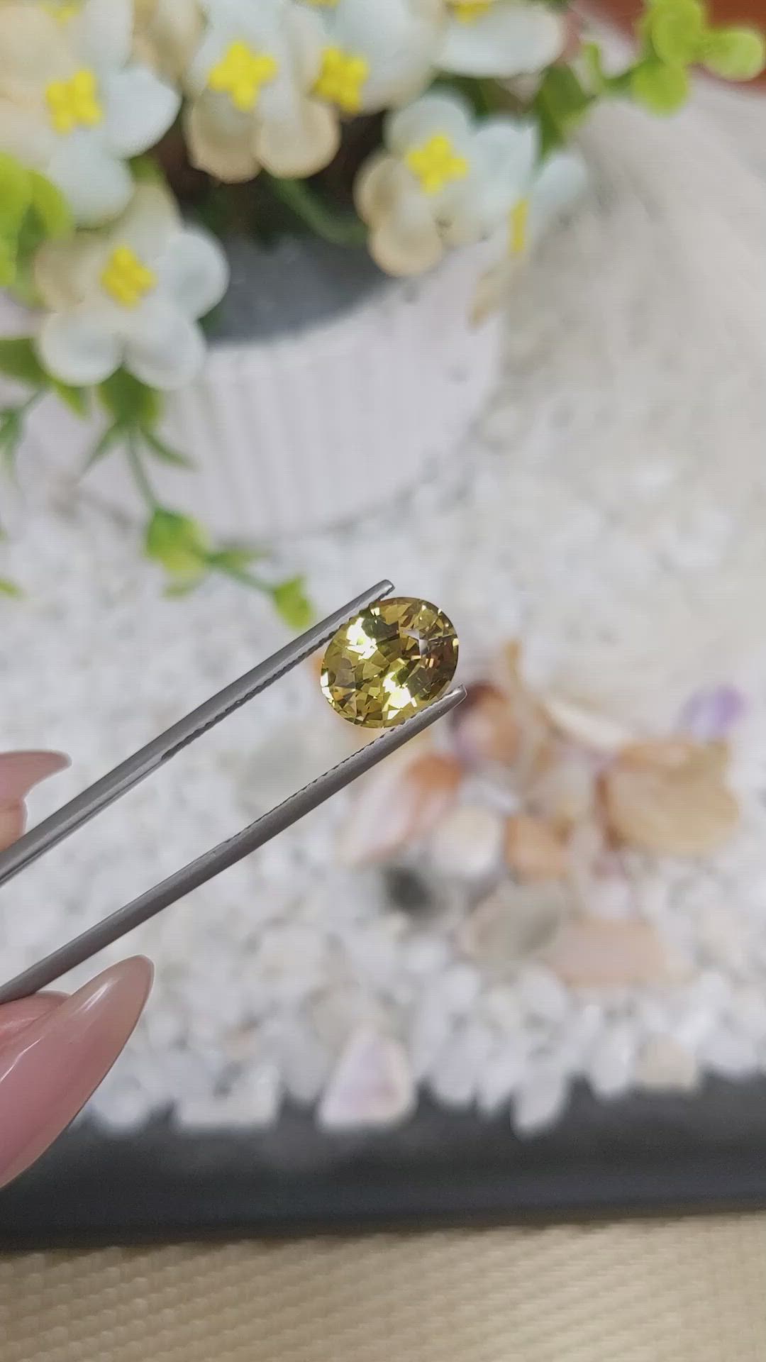 3.58 Ct. Chrysoberyl from Ceylon (Sri Lanka) Size Video
