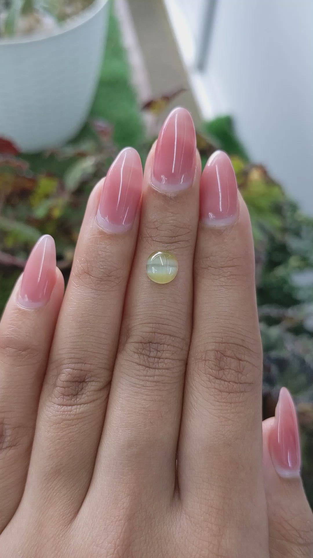 2.53 Ct. Cabochon Chrysoberyl from Ceylon (Sri Lanka) Size Video