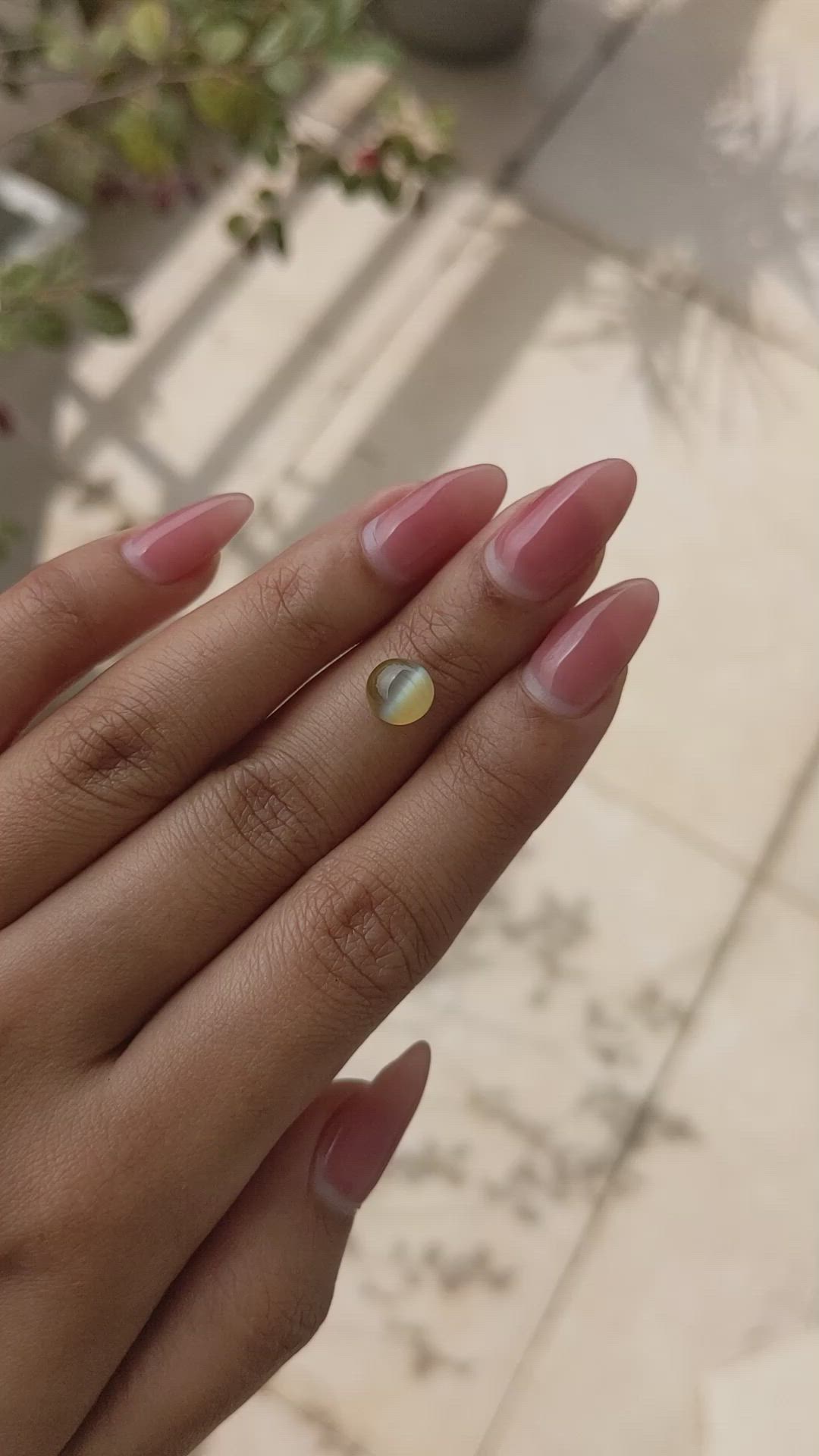 2.53 Ct. Cabochon Chrysoberyl from Ceylon (Sri Lanka) Size Video