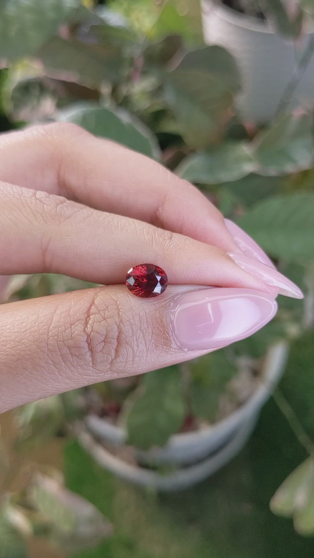 1.73 Ct. Garnet from Ceylon (Sri Lanka) Size Video