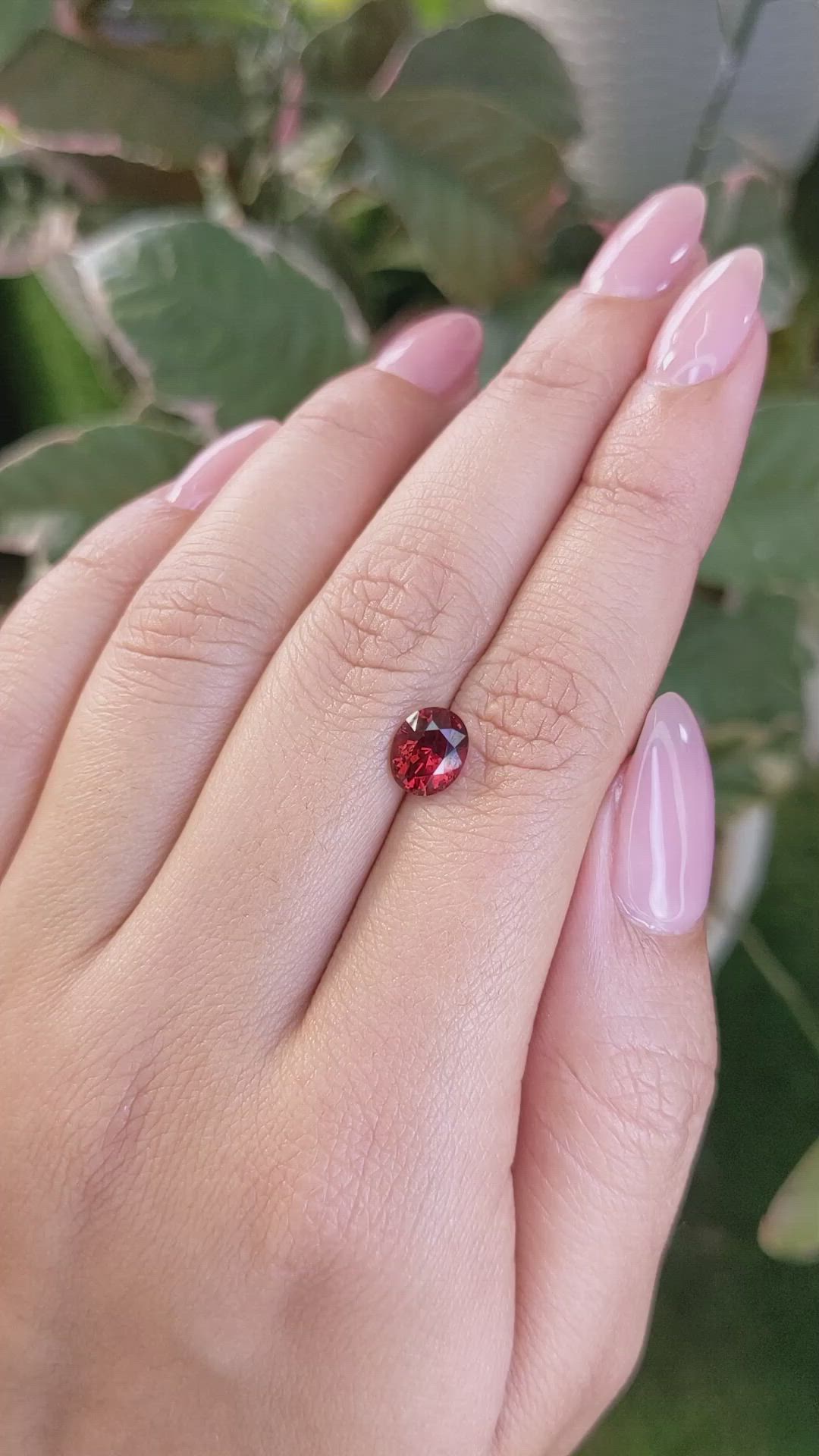 1.73 Ct. Garnet from Ceylon (Sri Lanka) Size Video