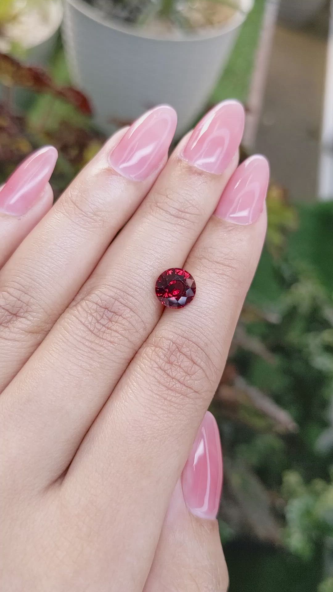 2.49 Ct. Garnet from Ceylon (Sri Lanka) Size Video