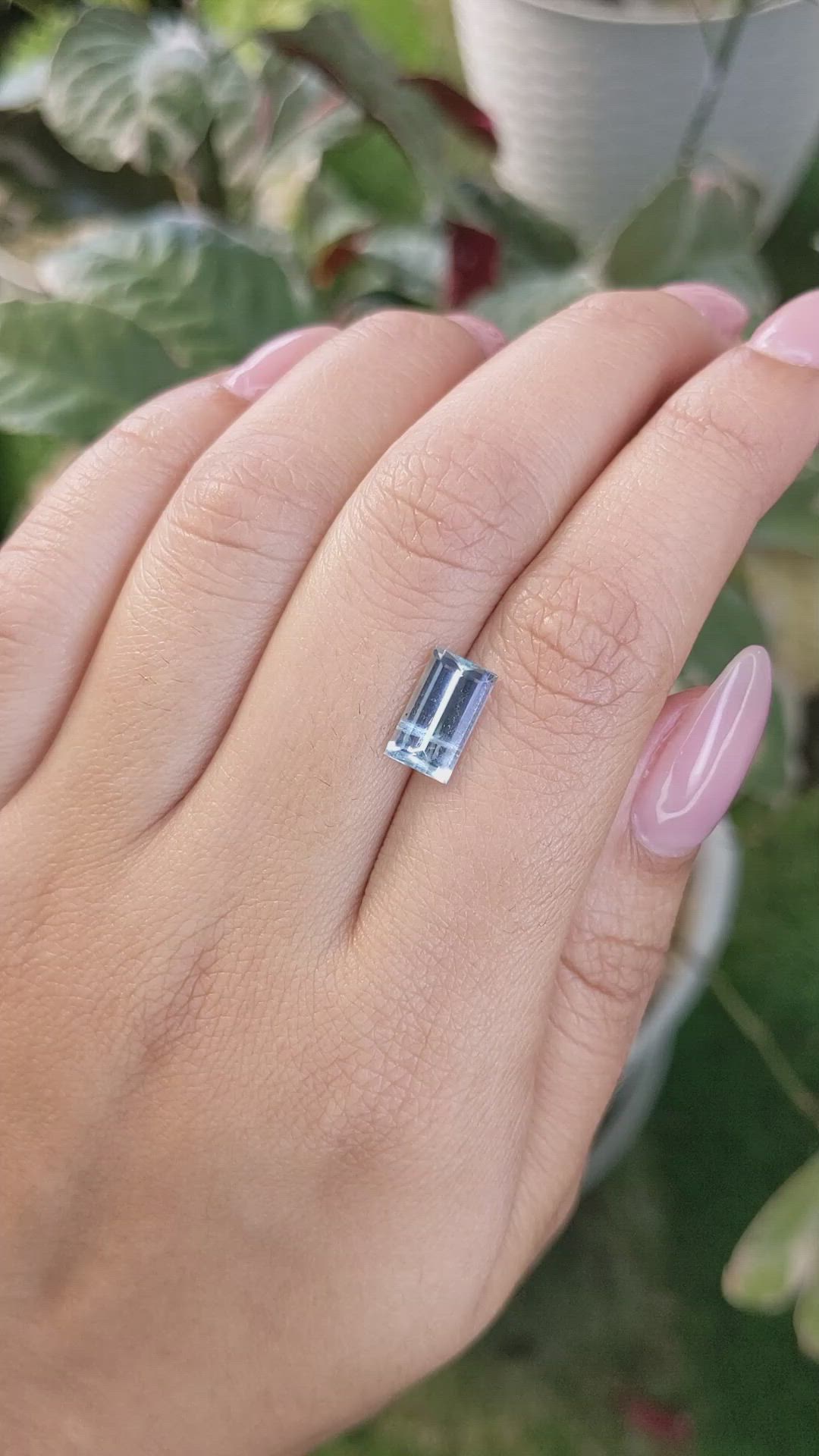 1.76 Ct. Aquamarine from Ceylon (Sri Lanka) Size Video