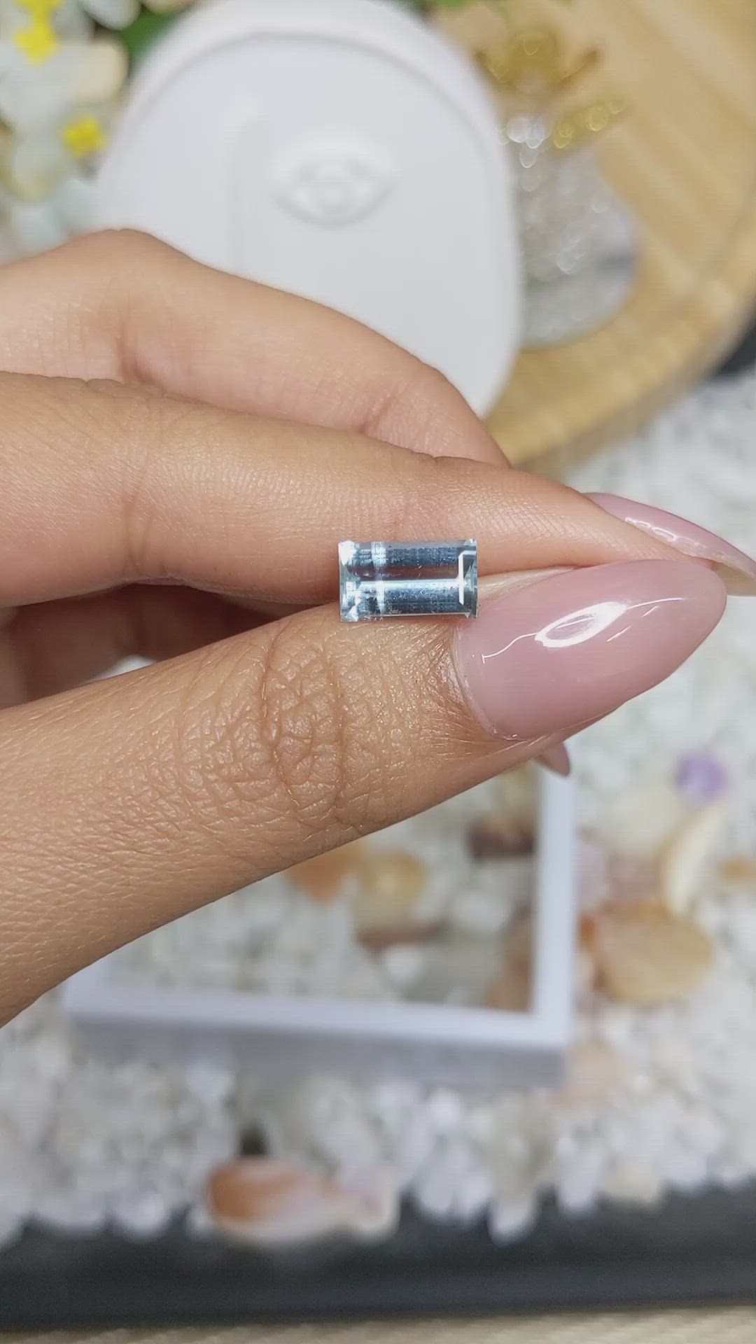 1.76 Ct. Aquamarine from Ceylon (Sri Lanka) Size Video