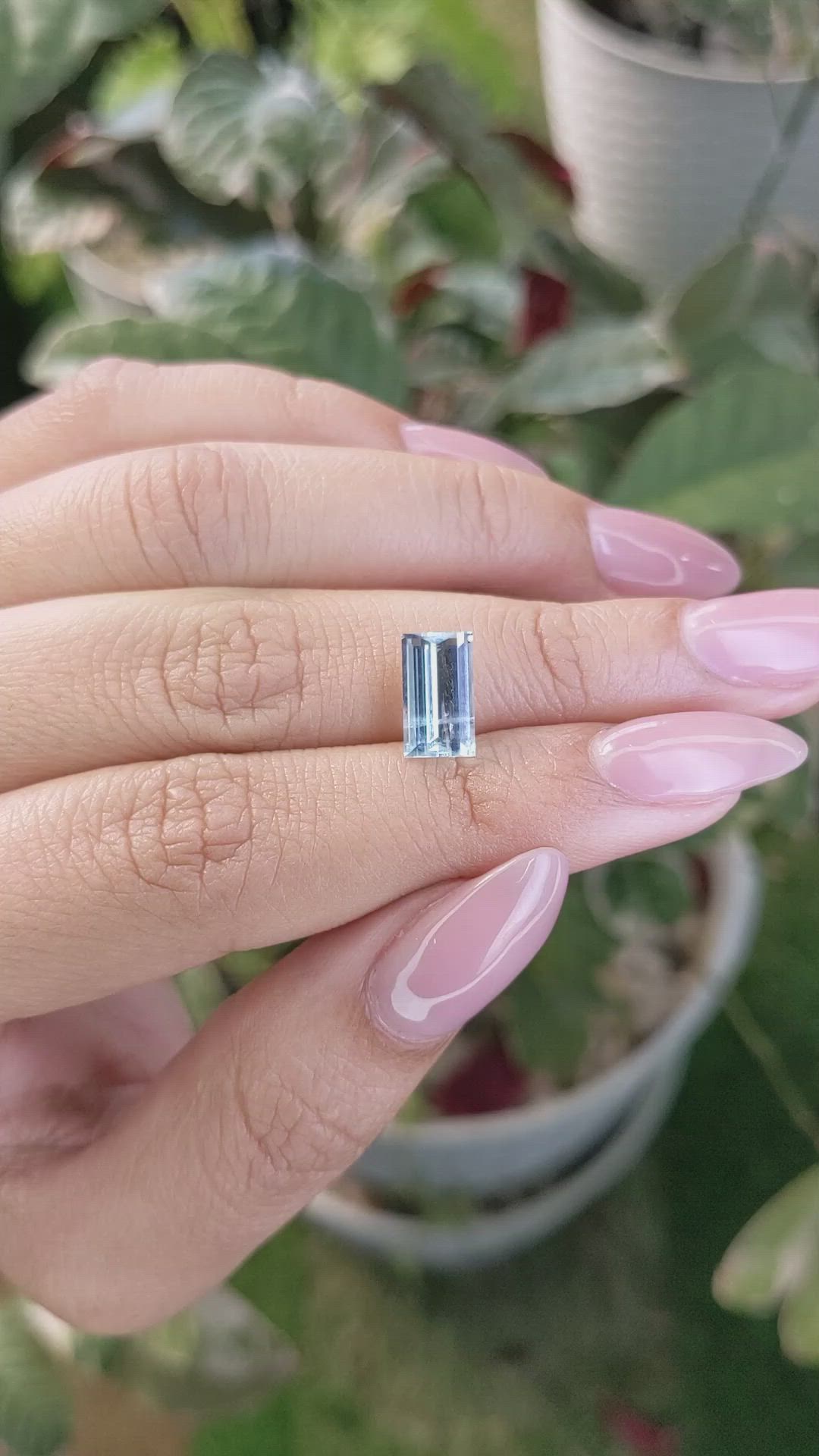 1.76 Ct. Aquamarine from Ceylon (Sri Lanka) Size Video