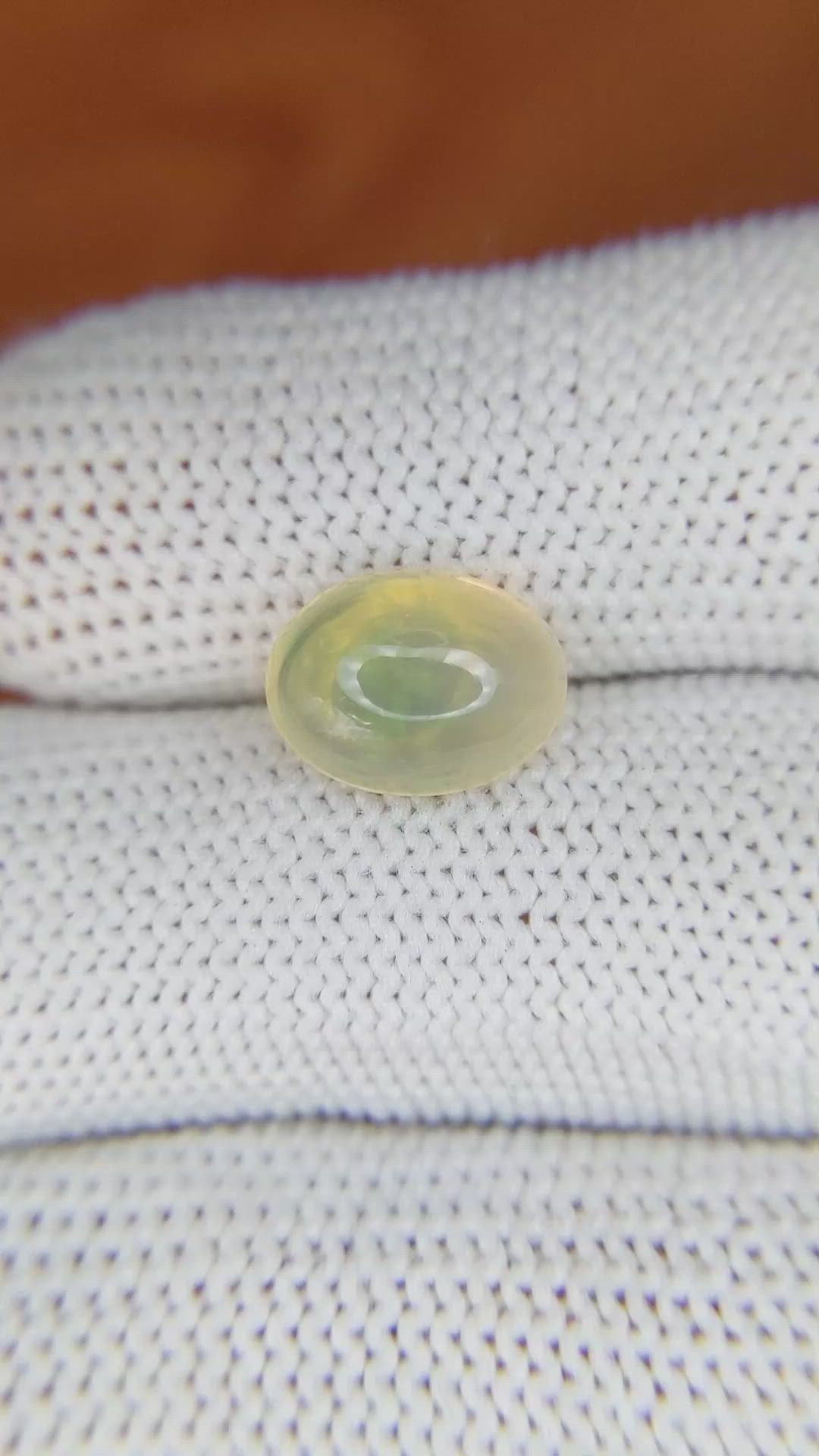 2.27 Ct. Cabochon White Opal from Brazil Size Video