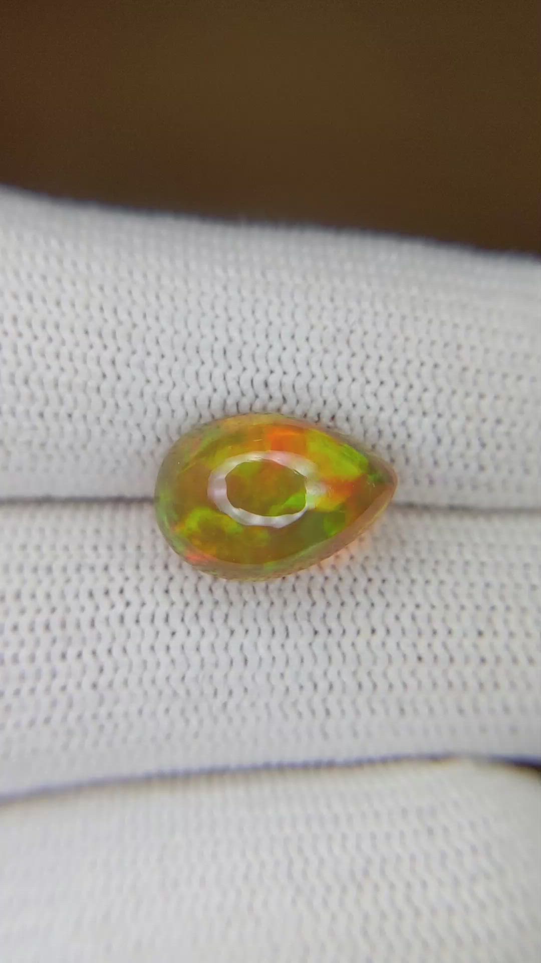 3.28 Ct. Cabochon Jelly Opal from Ethiopia Size Video