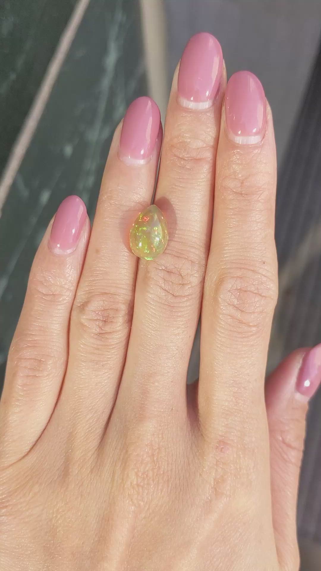 3.28 Ct. Cabochon Jelly Opal from Ethiopia Size Video