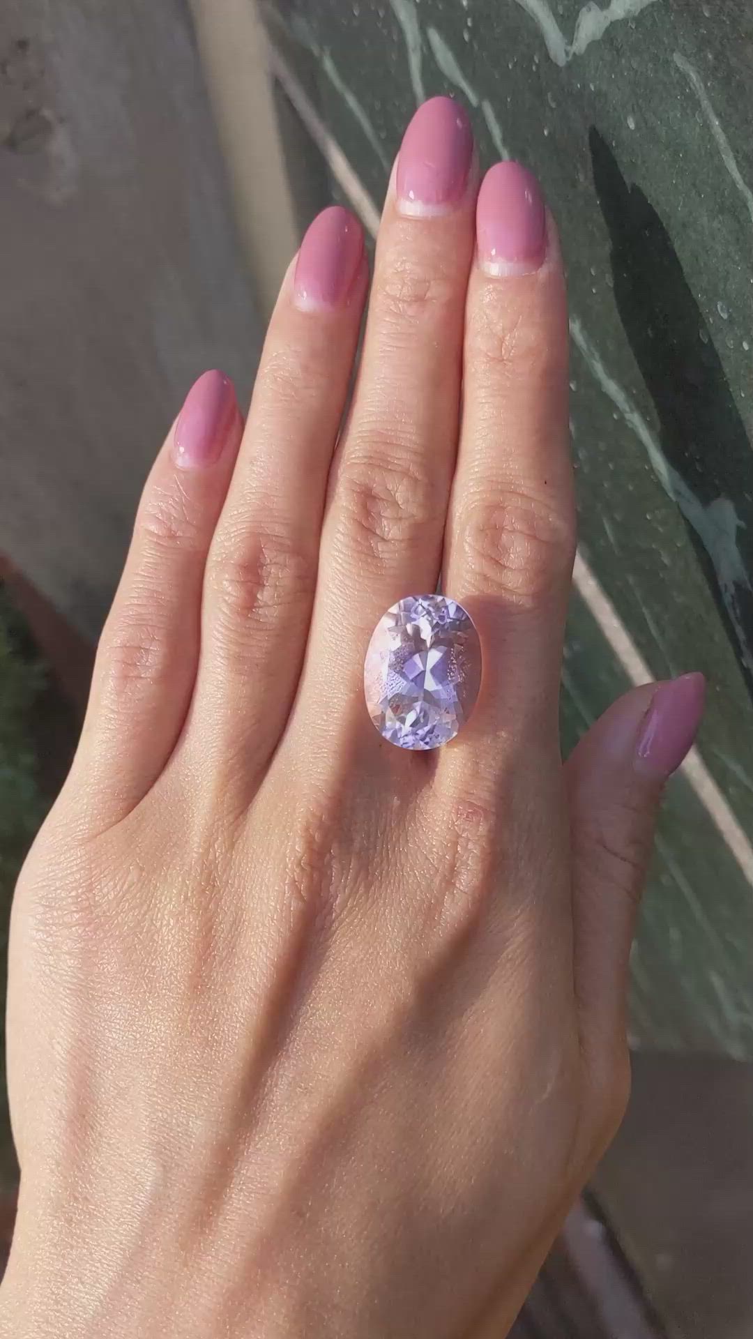 21.46 Ct. Kunzite from Brazil Size Video
