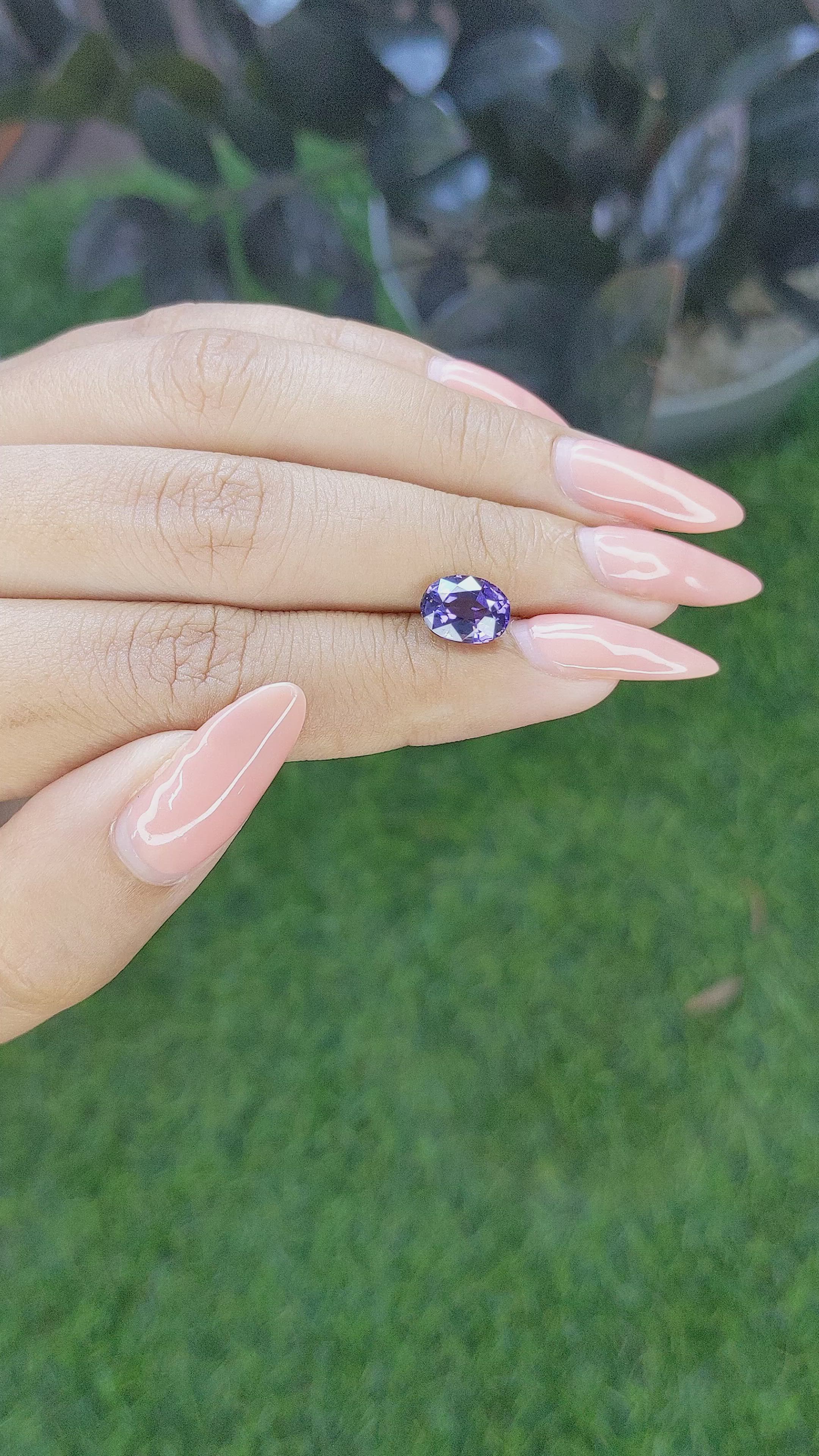 2.30 Ct. Bluish Purple Spinel from Ceylon (Sri Lanka) Size Video