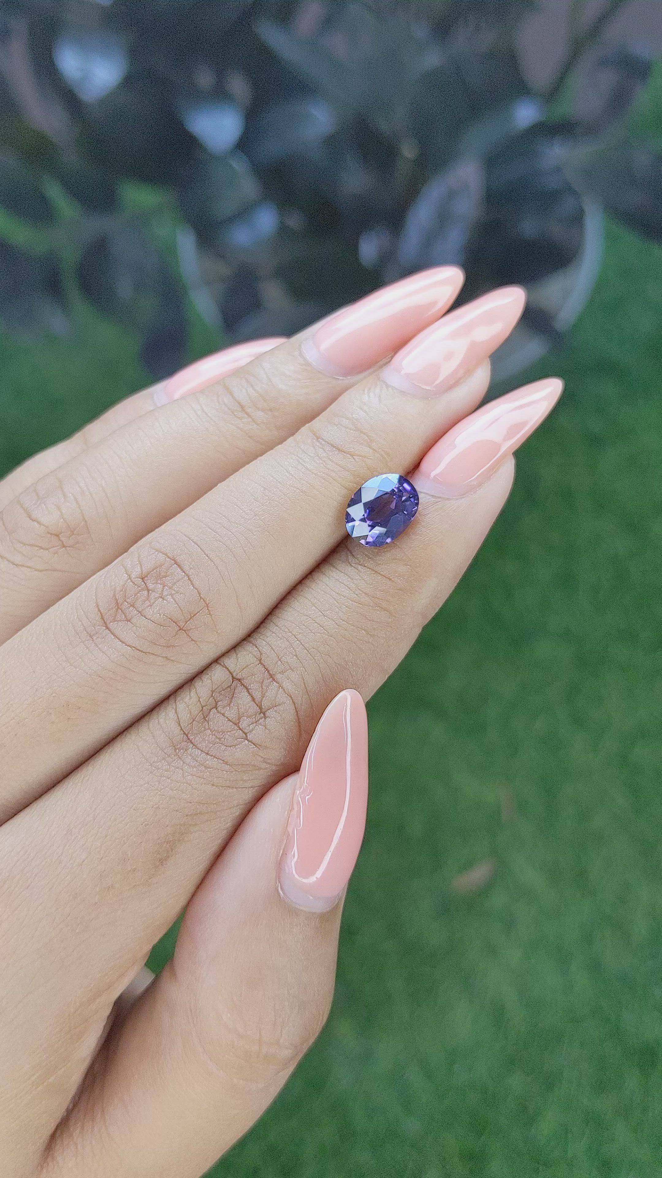 2.30 Ct. Bluish Purple Spinel from Ceylon (Sri Lanka) Size Video