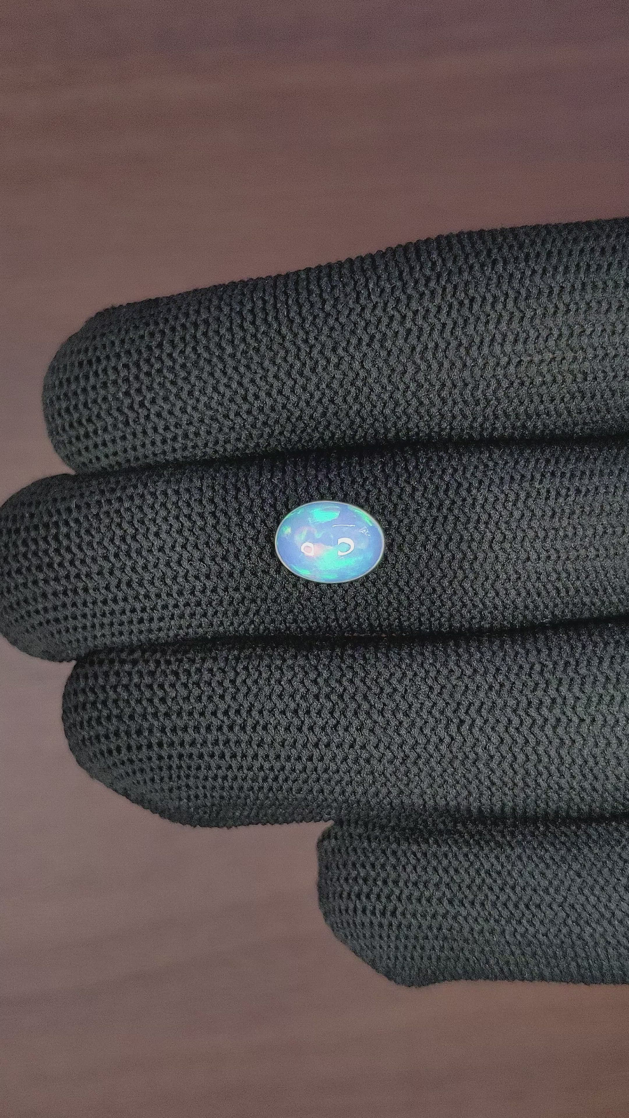 1.58 Ct. Multi Color Cabochon White Opal from Ethiopia Size Video
