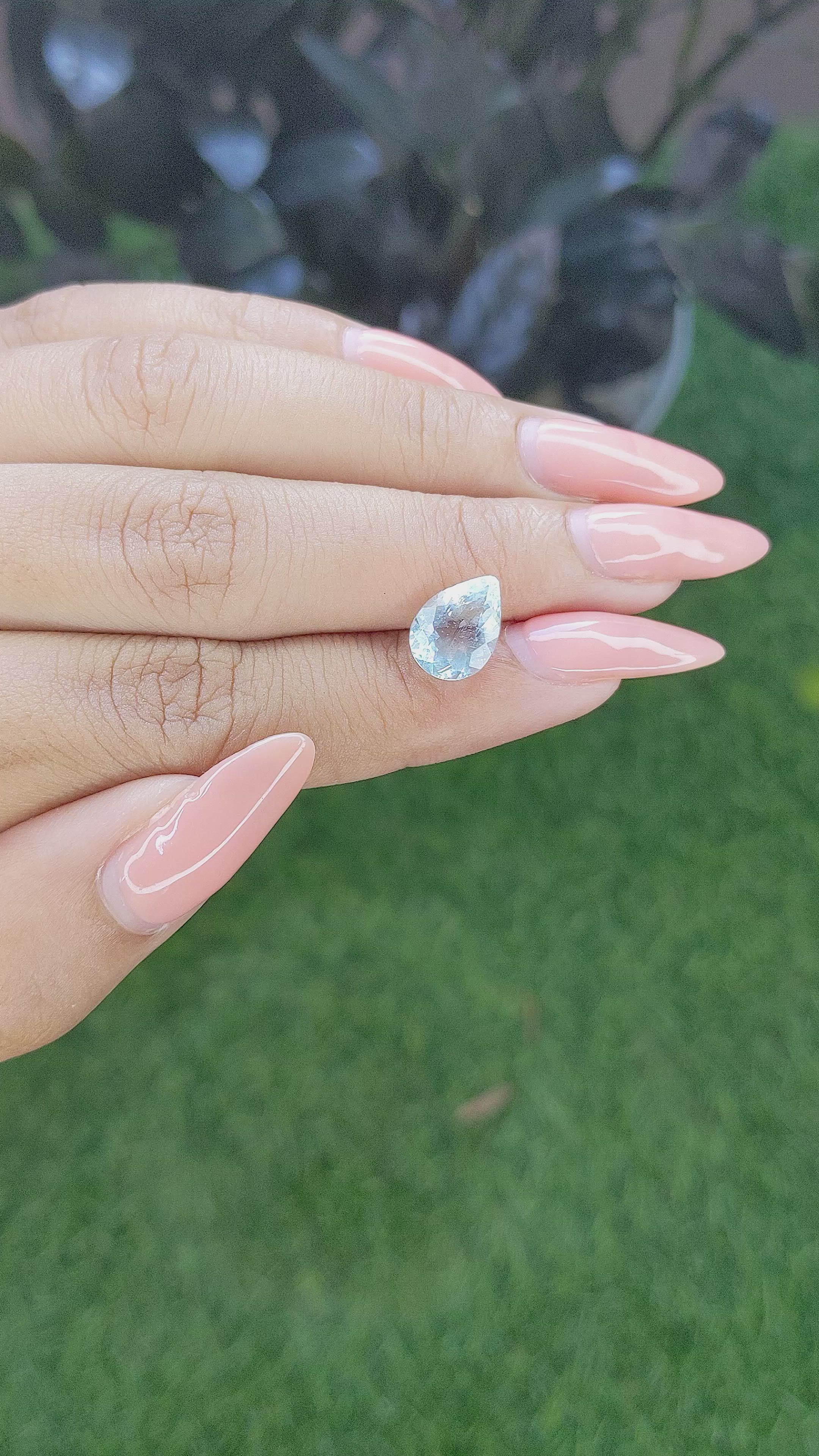 2.38 Ct. Blue Aquamarine from Ceylon (Sri Lanka) Size Video