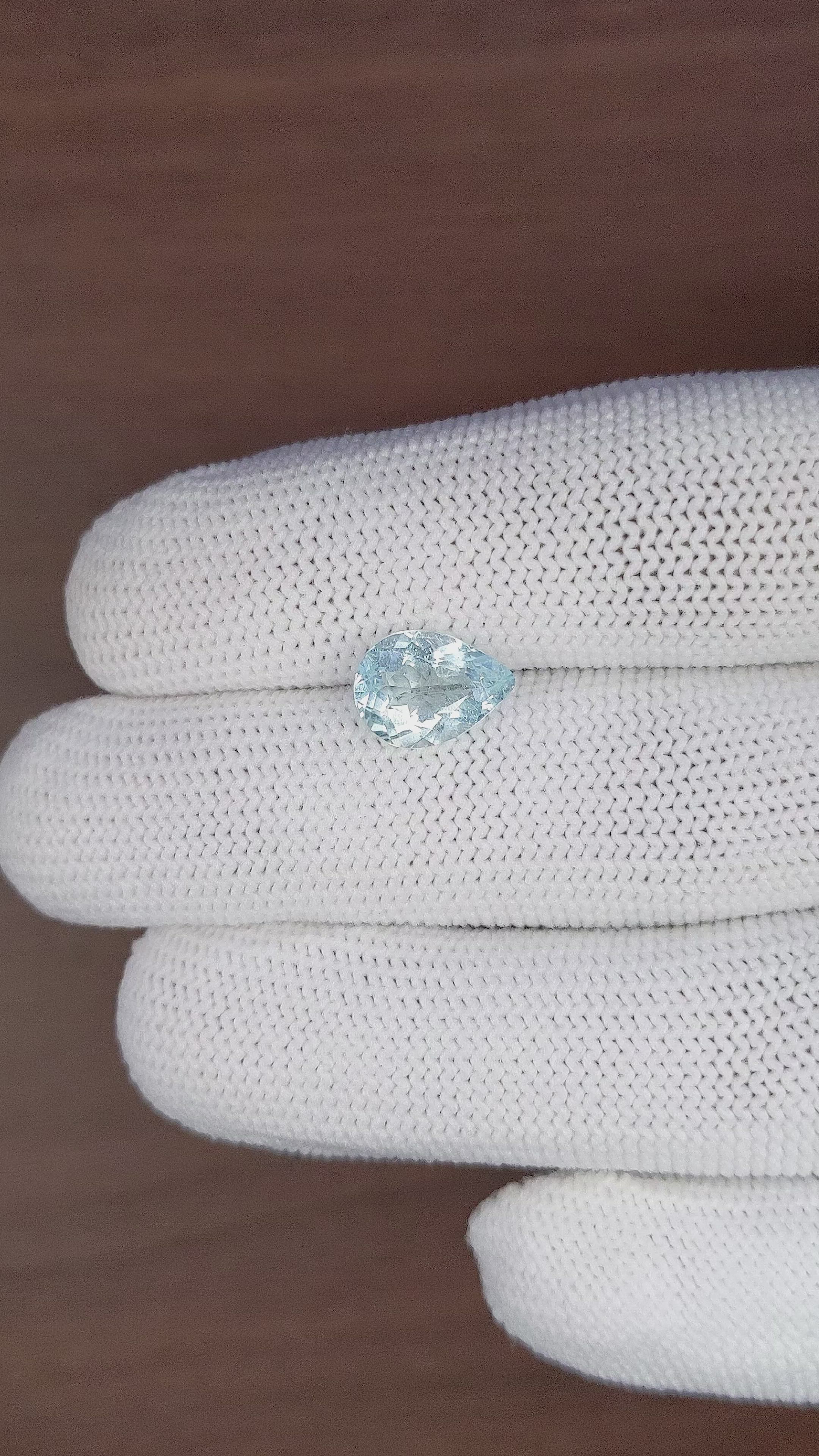 2.38 Ct. Blue Aquamarine from Ceylon (Sri Lanka) Size Video