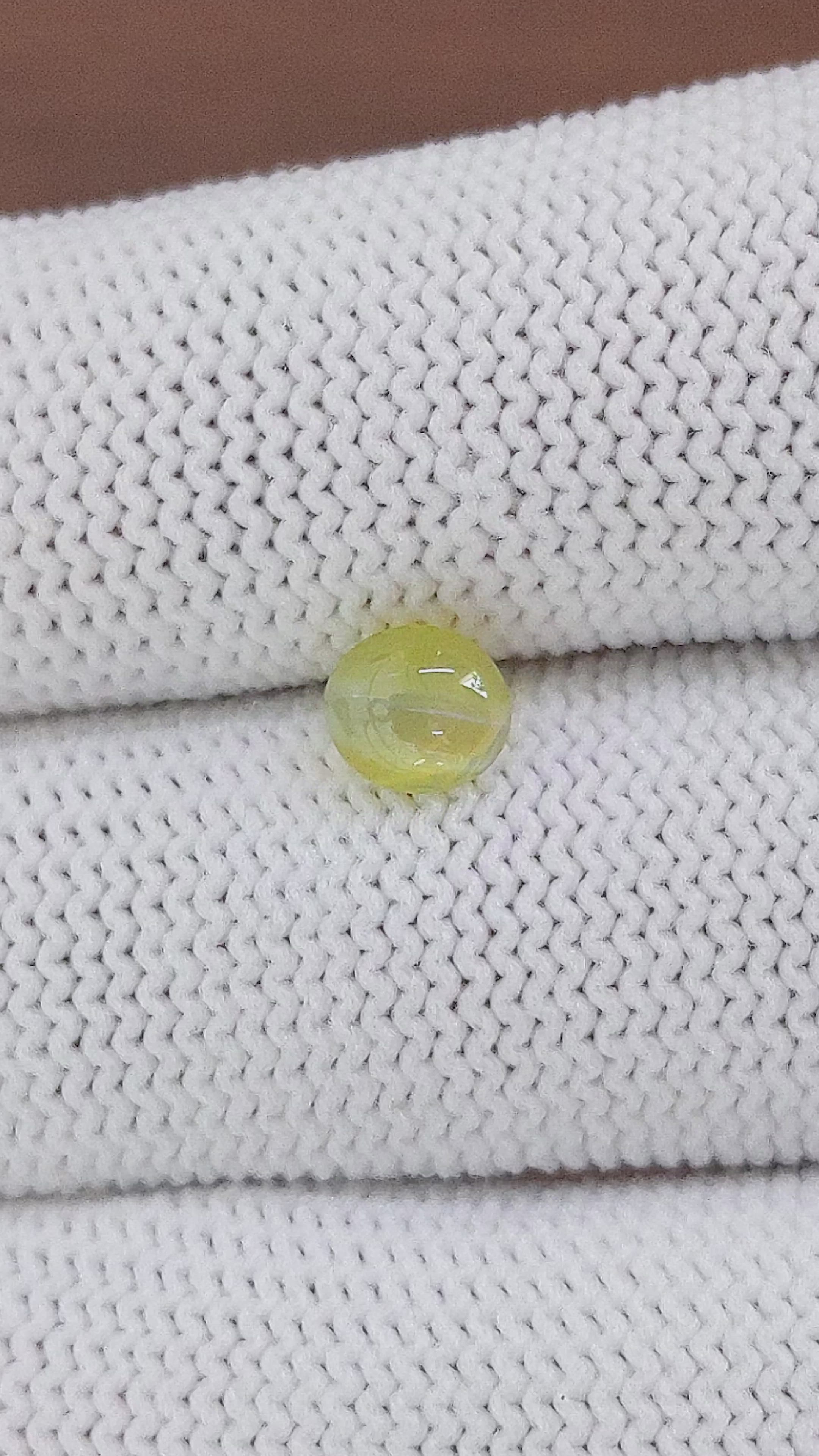 1.21 Ct. Greenish Yellow Cabochon Chrysoberyl from Ceylon (Sri Lanka) Size Video
