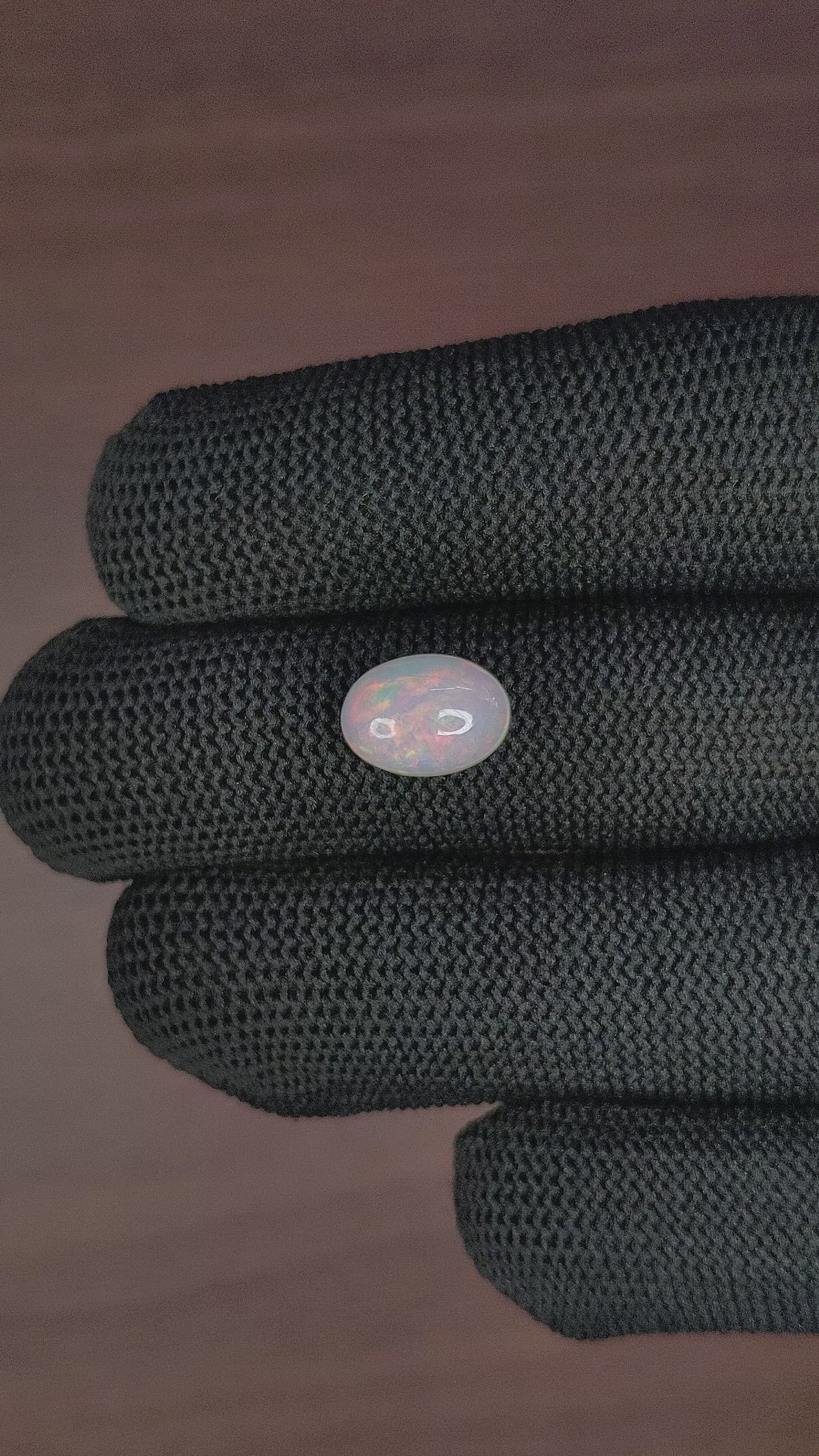 2.51 Ct. Multi Color Cabochon White Opal from Ethiopia Size Video