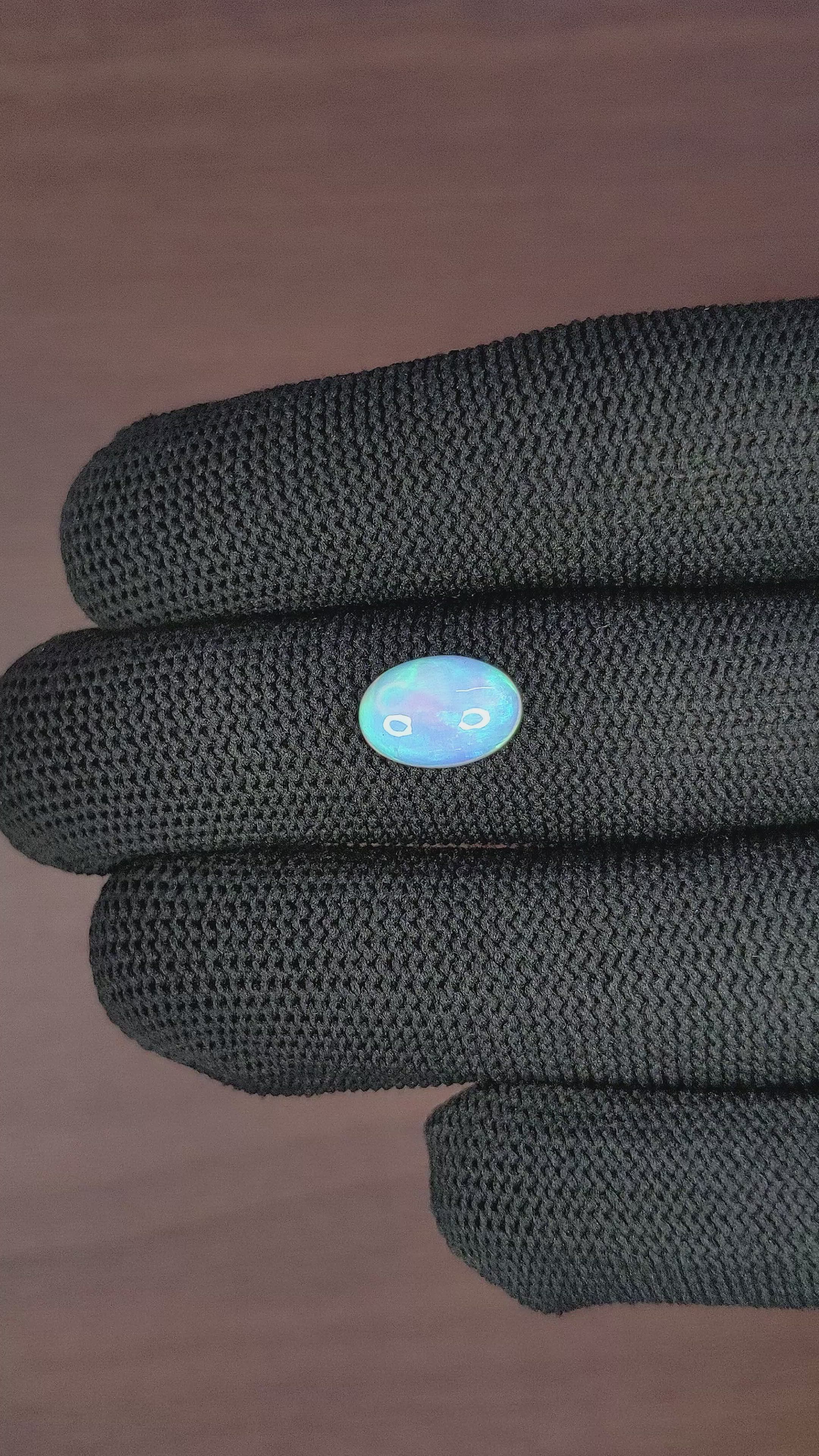 2.13 Ct. Multi Color Cabochon White Opal from Ethiopia Size Video