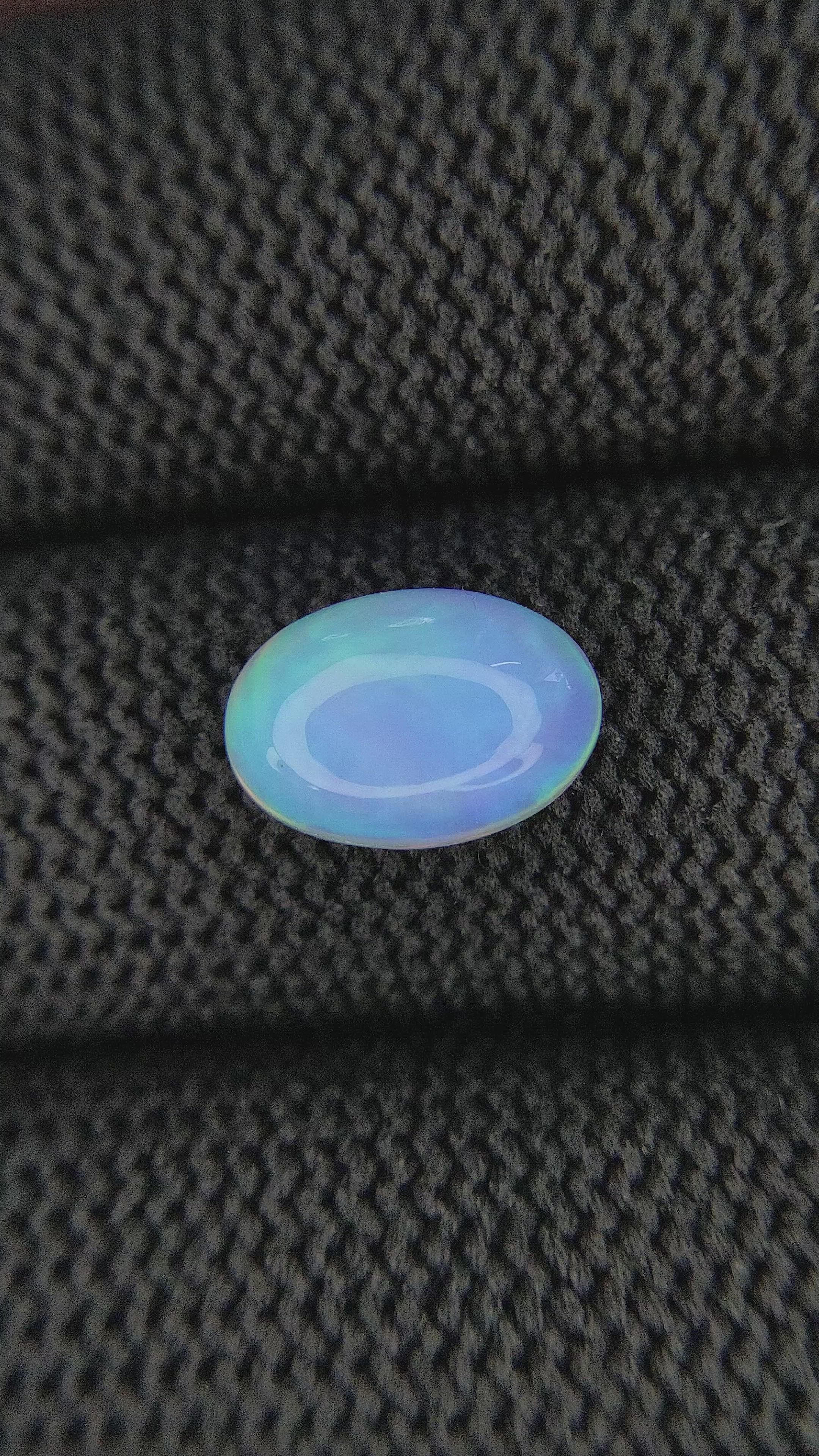 2.13 Ct. Multi Color Cabochon White Opal from Ethiopia Size Video