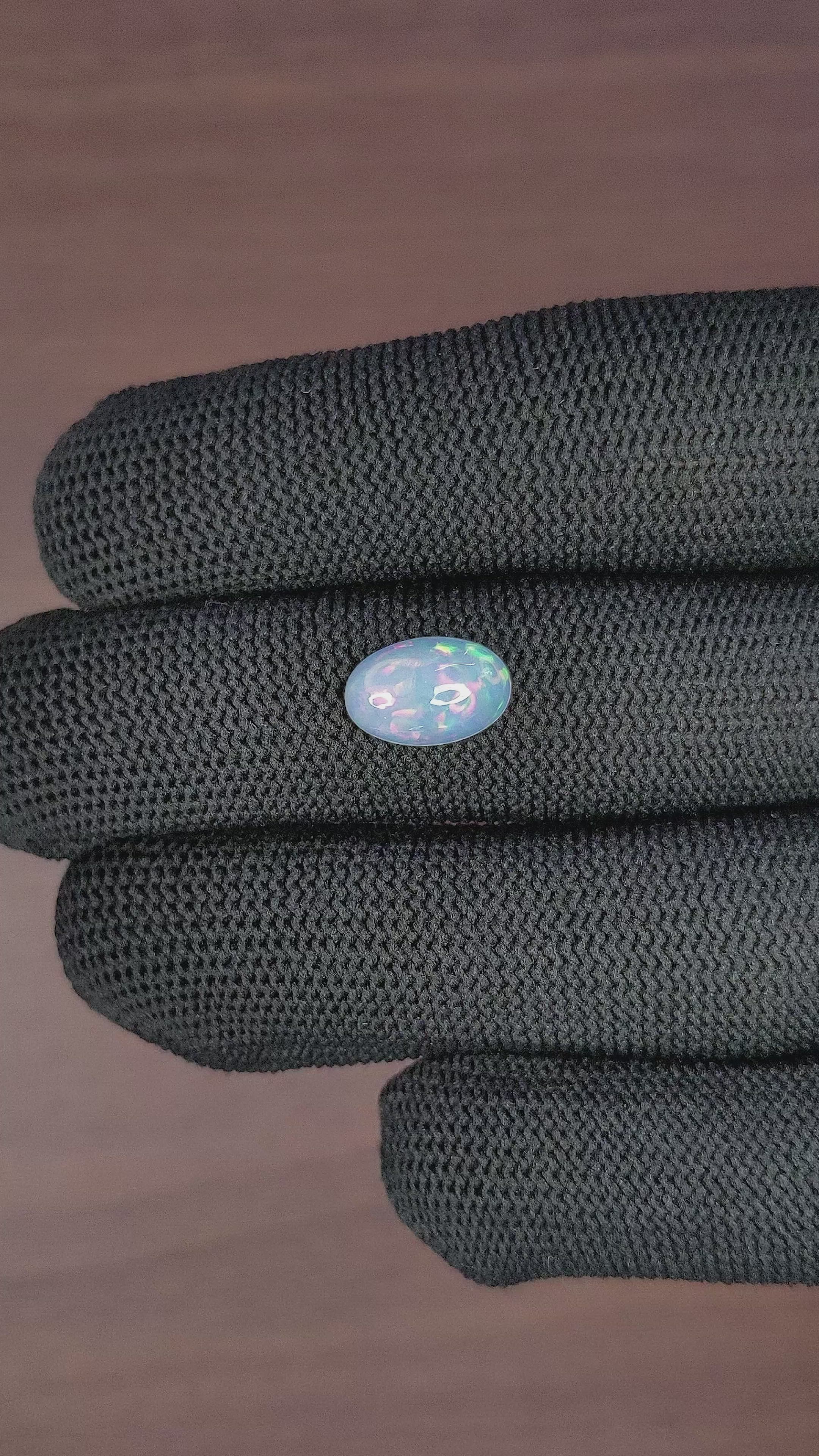 1.76 Ct. Multi Color Cabochon White Opal from Ethiopia Size Video