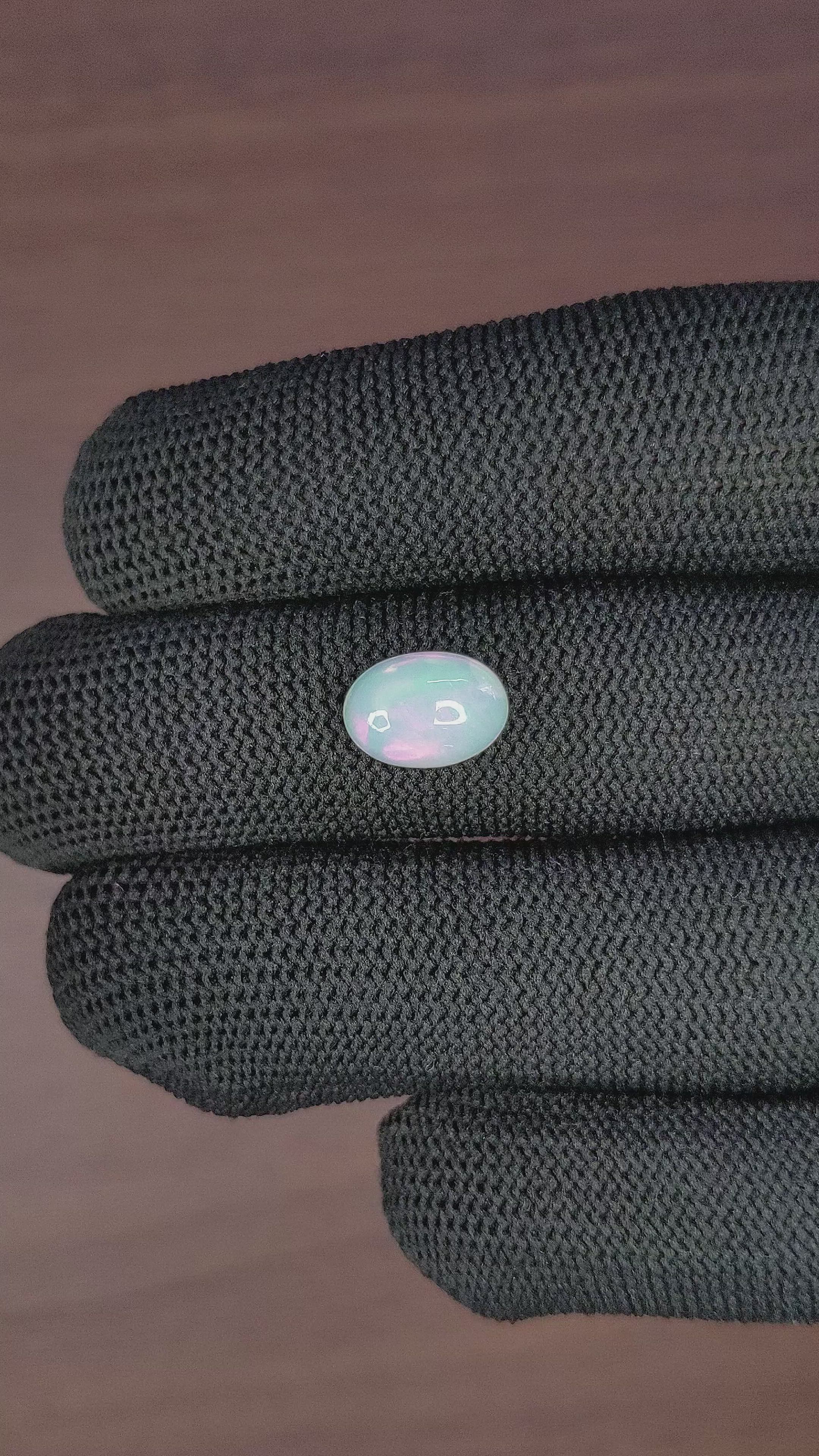 1.96 Ct. Multi Color Cabochon White Opal from Ethiopia Size Video