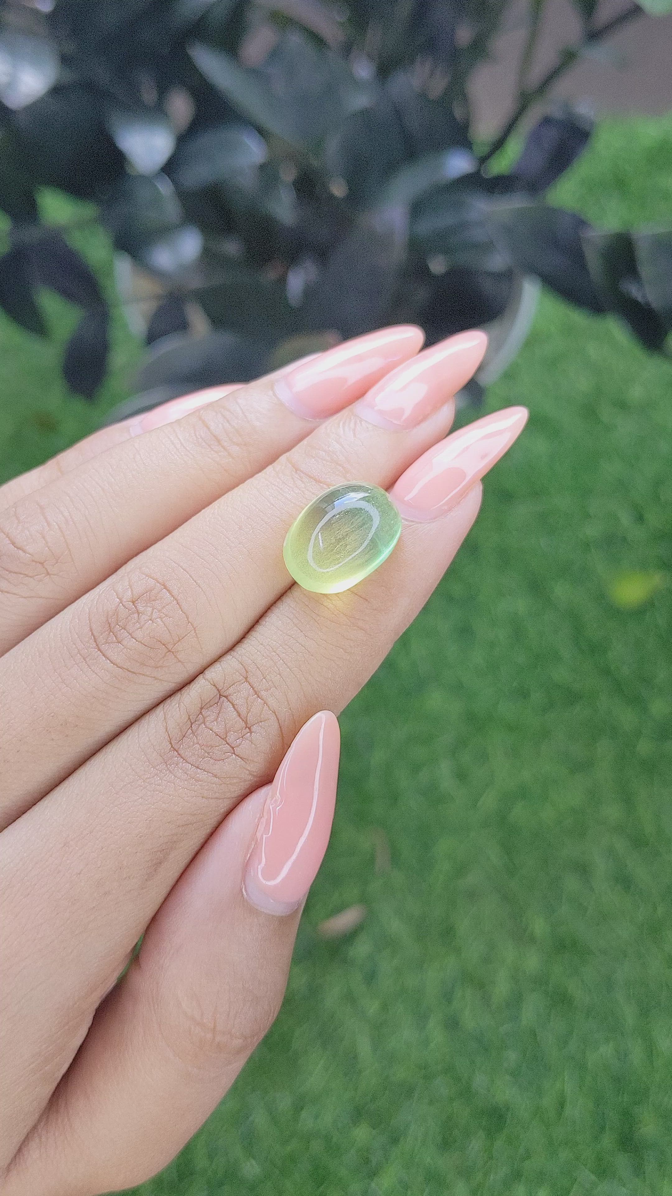 11.58 Ct. Bi Color Cabochon Fluorite from Ceylon (Sri Lanka) Size Video