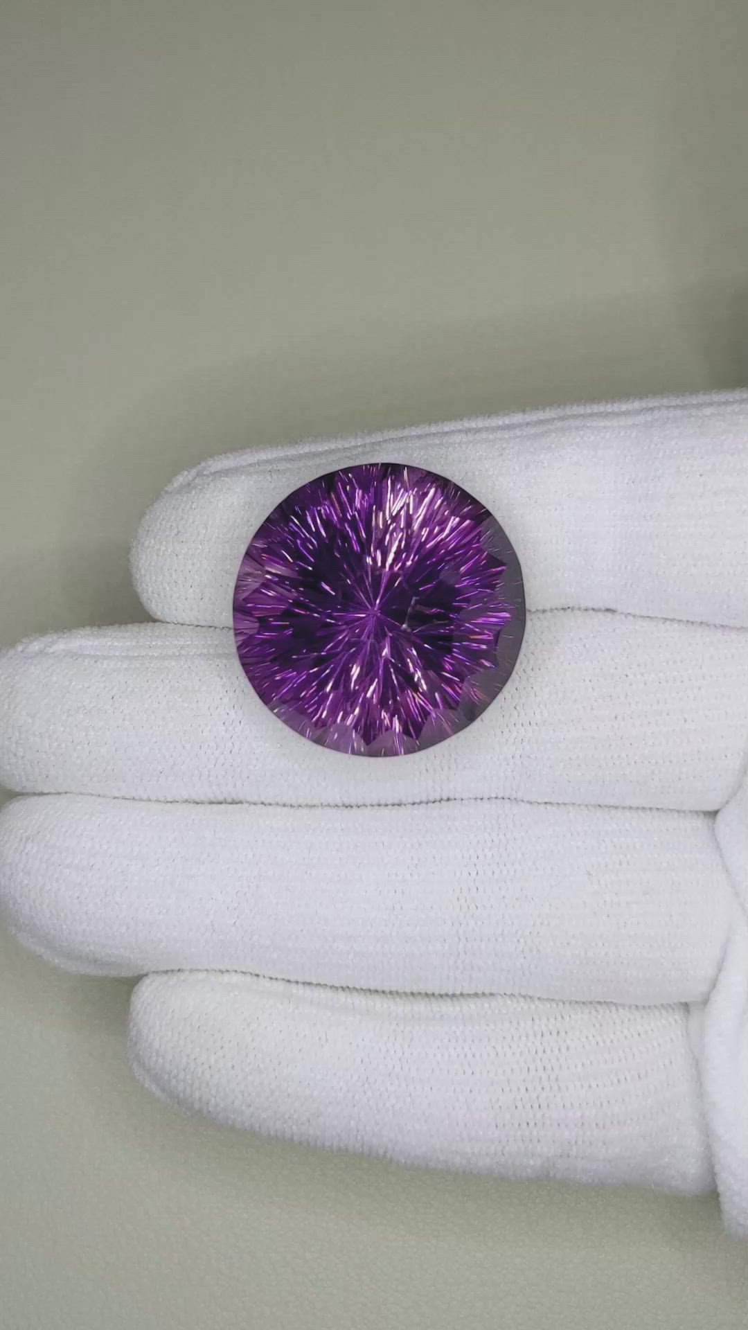 55.64 Ct. Amethyst from Brazil Size Video