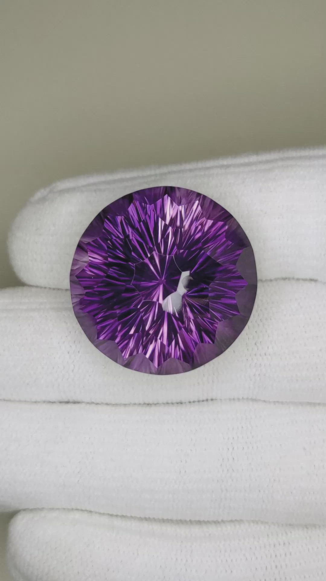 55.64 Ct. Amethyst from Brazil Size Video