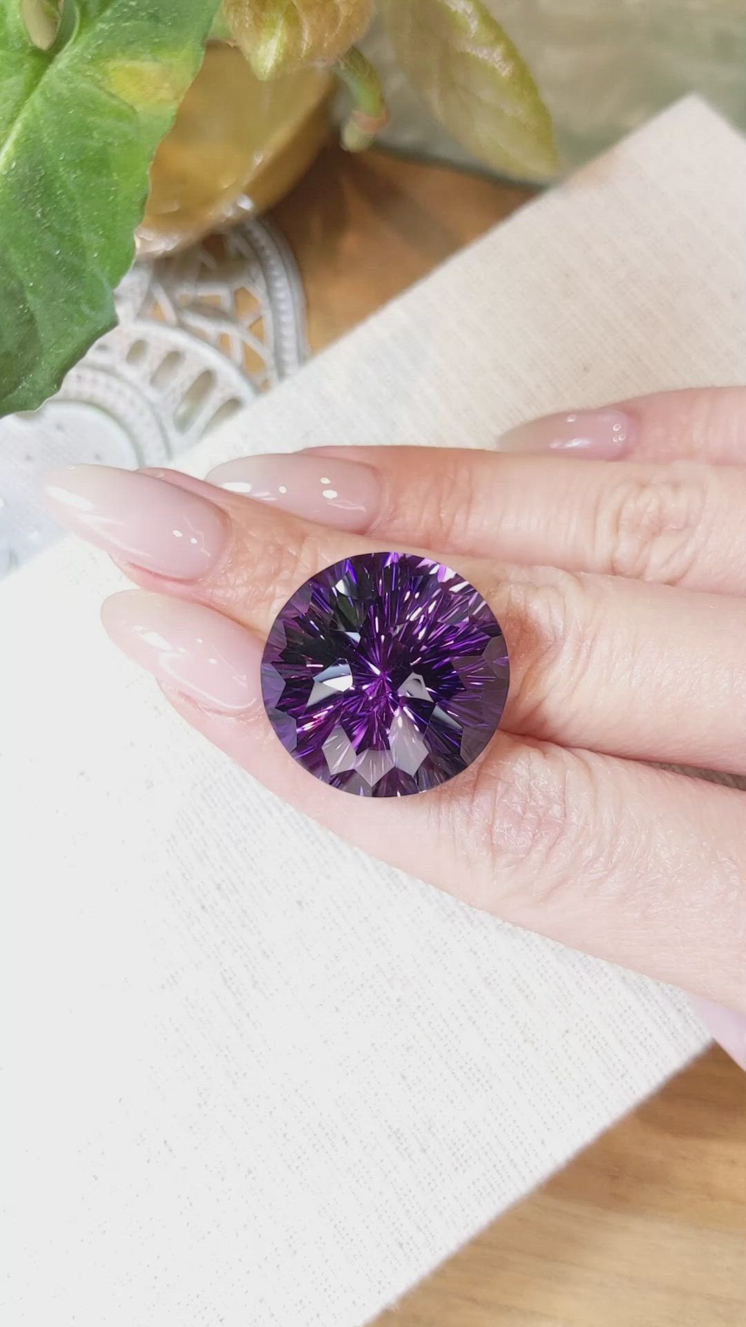 55.64 Ct. Amethyst from Brazil Size Video