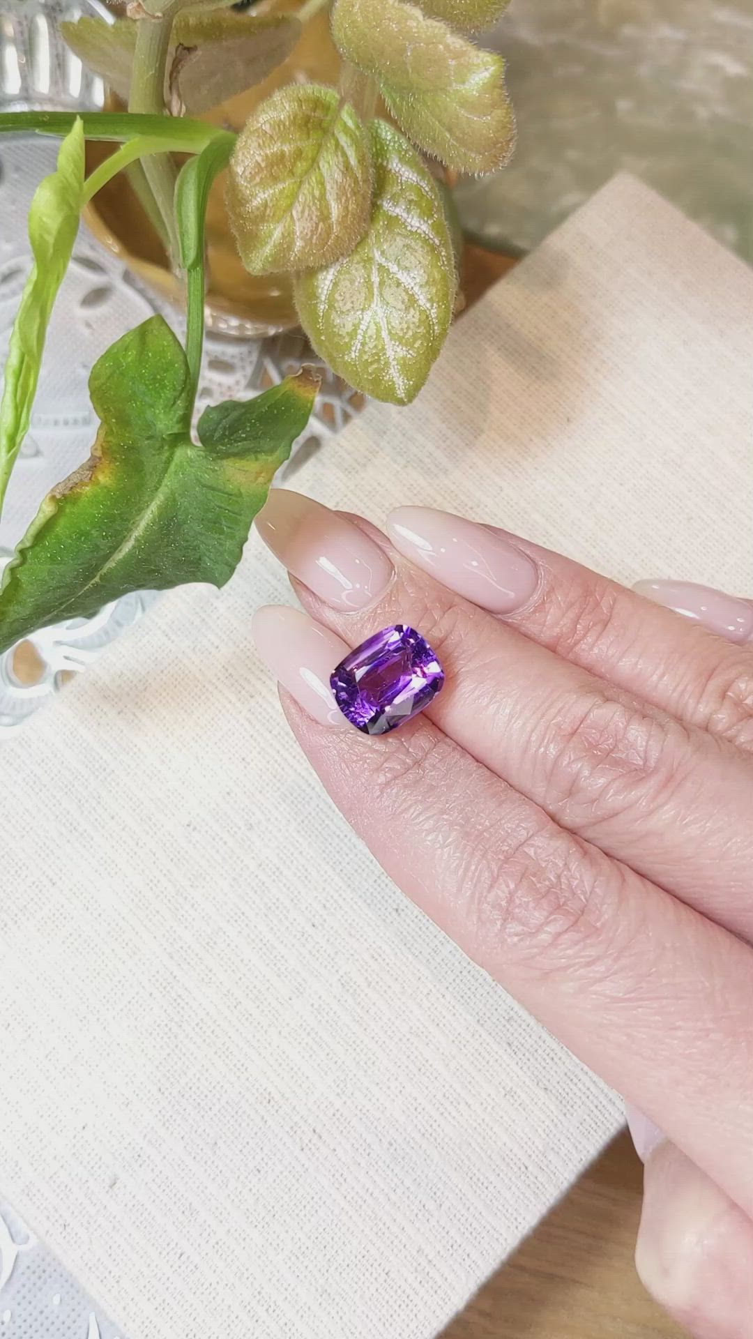 6.20 Ct. Amethyst from Brazil Size Video