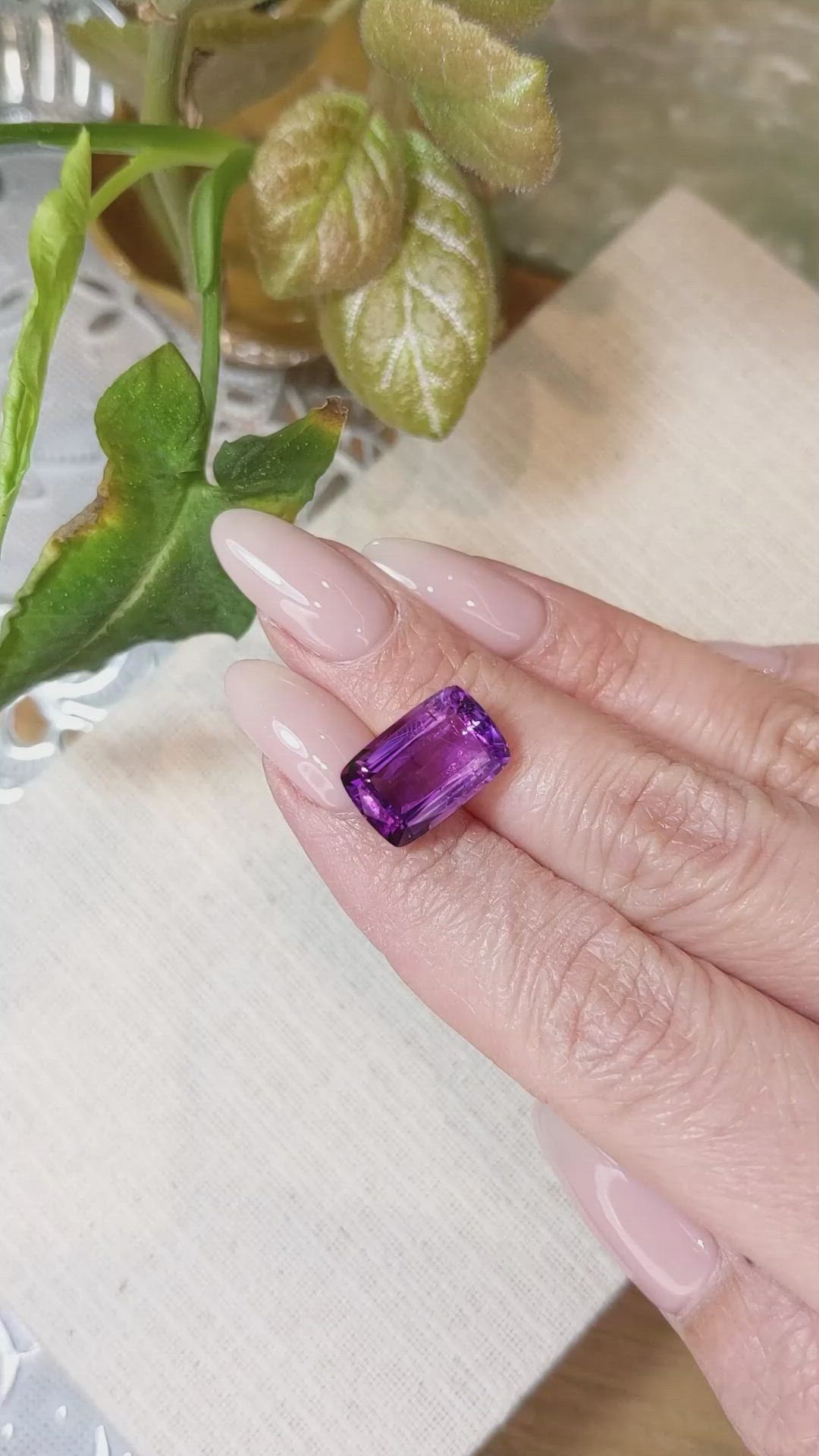 6.89 Ct. Amethyst from Brazil Size Video