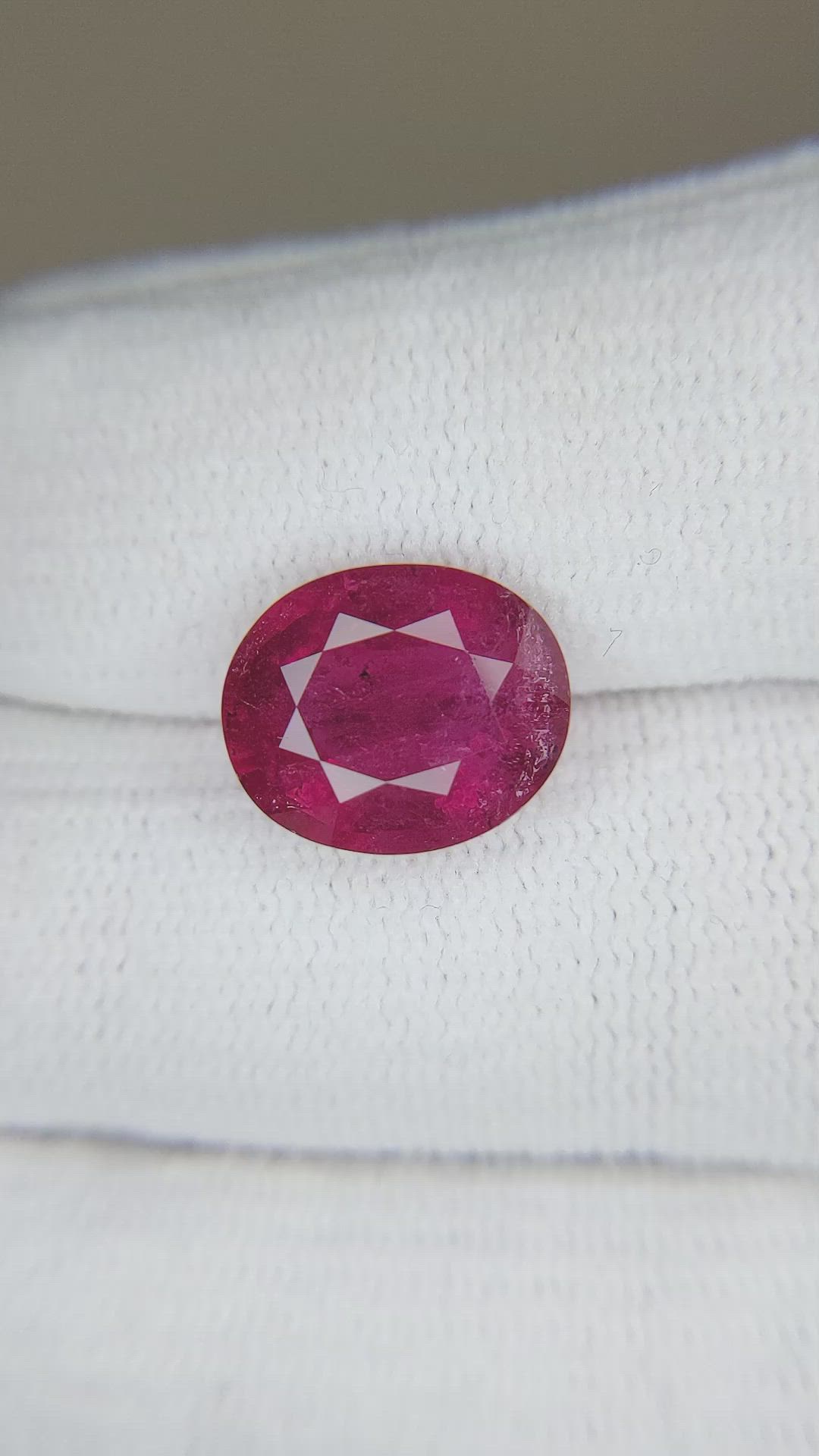 5.45 Ct. Rubellite Tourmaline from Brazil Size Video