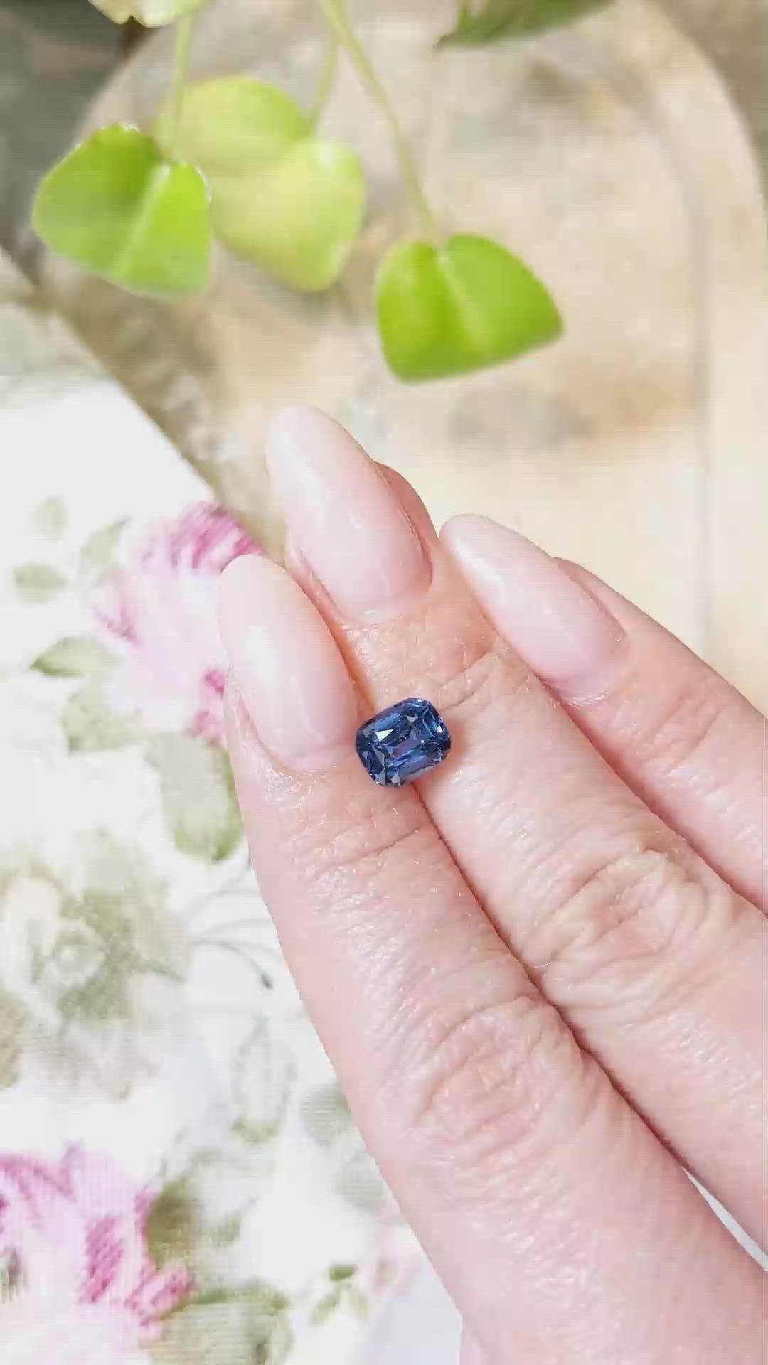 2.03 Ct. Cobalt Spinel from Tanzania Size Video