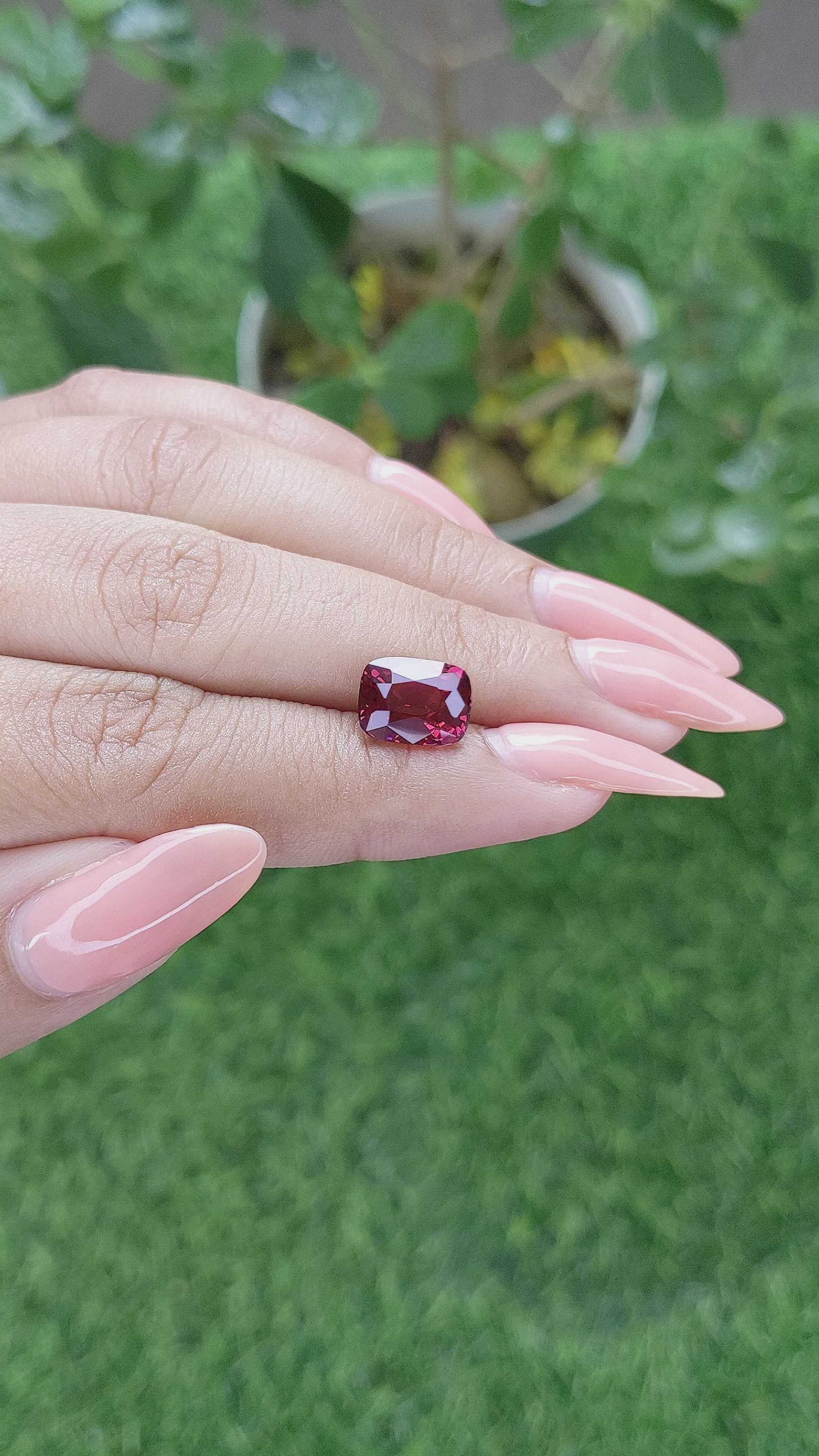 3.83 Ct. Malaya Garnet from Madagascar Size Video