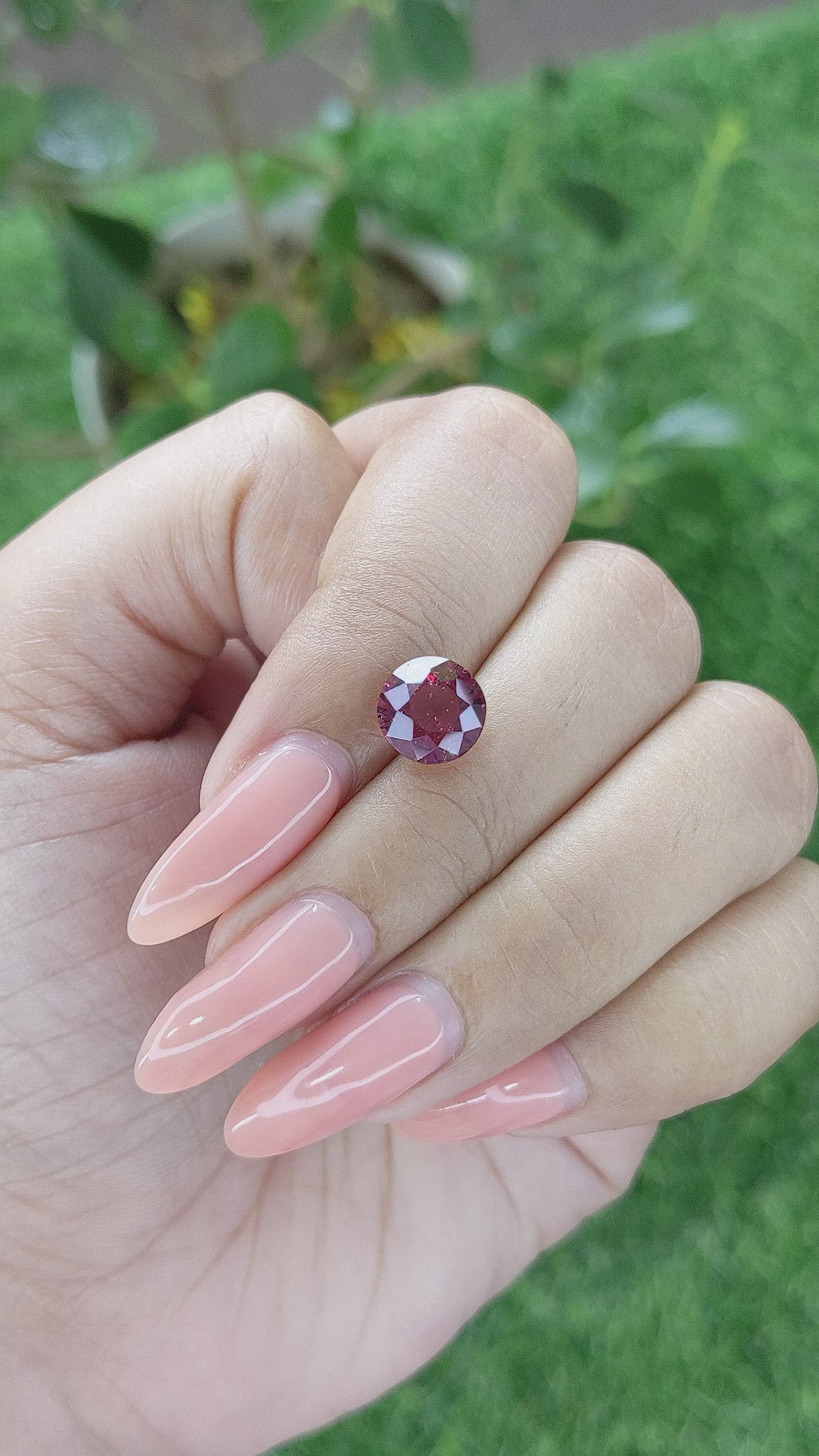 2.75 Ct. Rhodolite Garnet from Madagascar Size Video