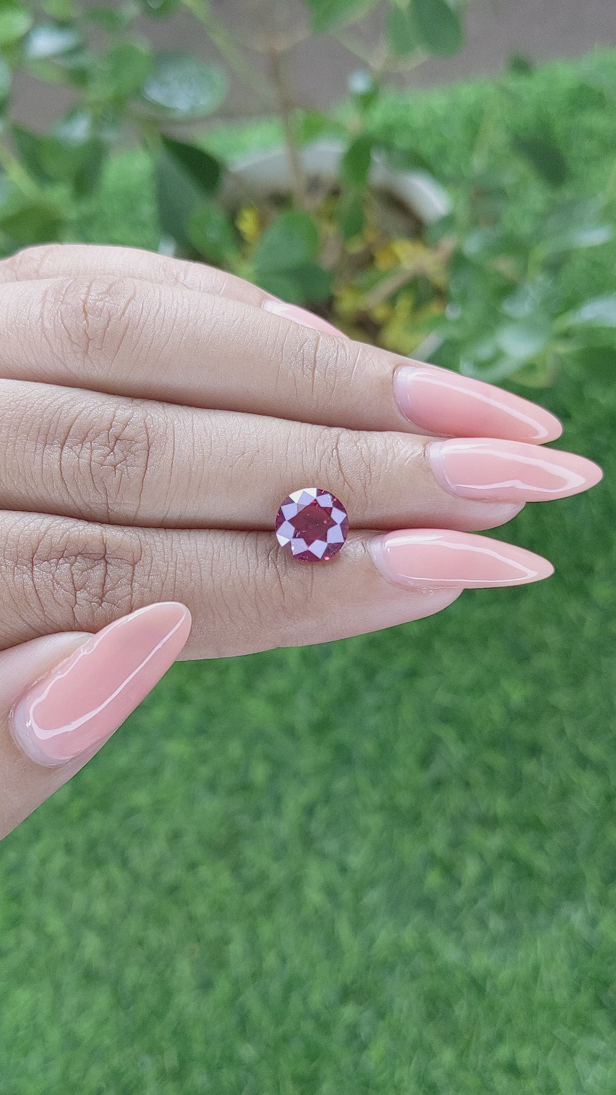 2.75 Ct. Rhodolite Garnet from Madagascar Size Video