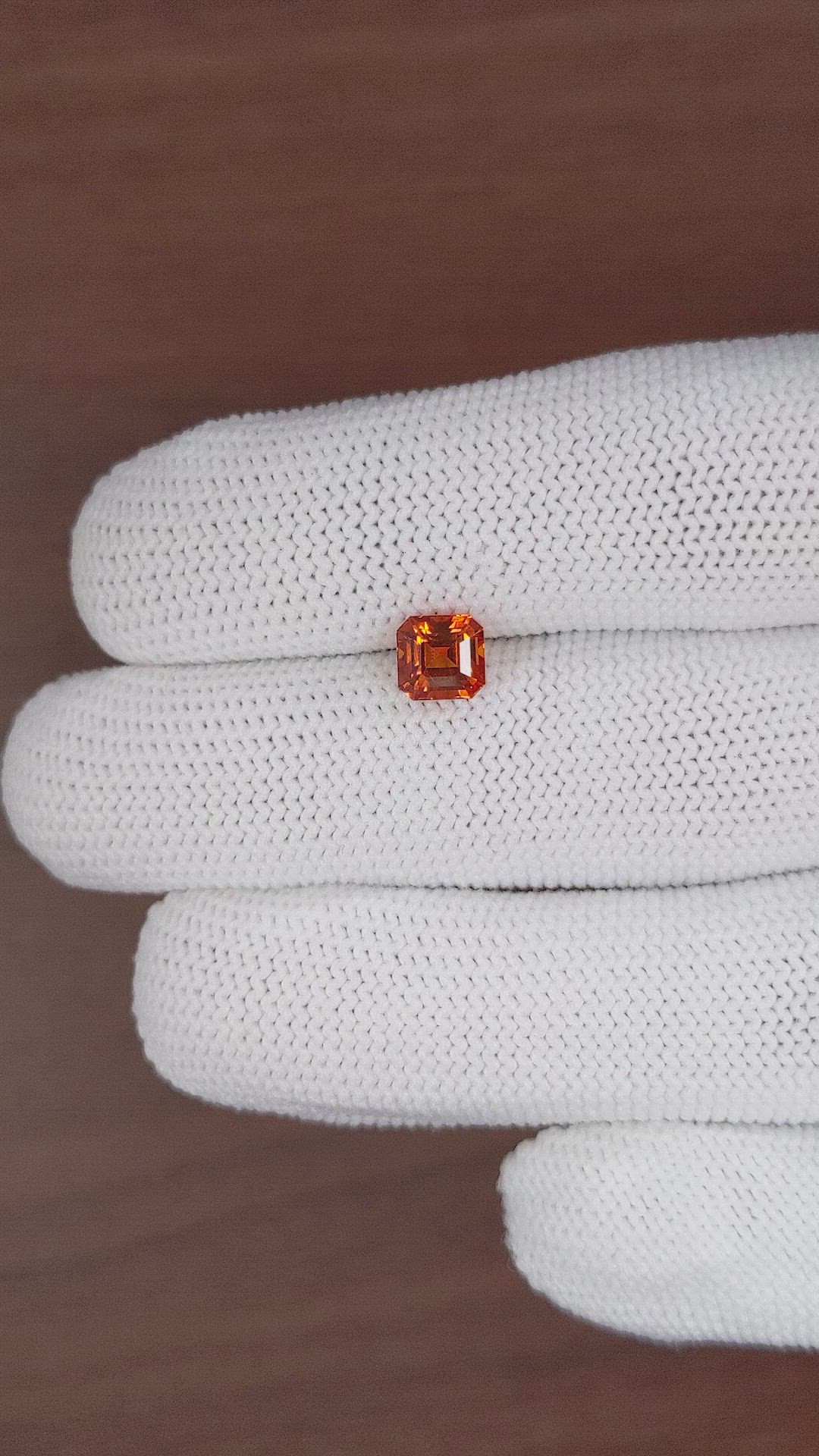 1.55 Ct. Orange Spessartite Garnet from Madagascar Size Video