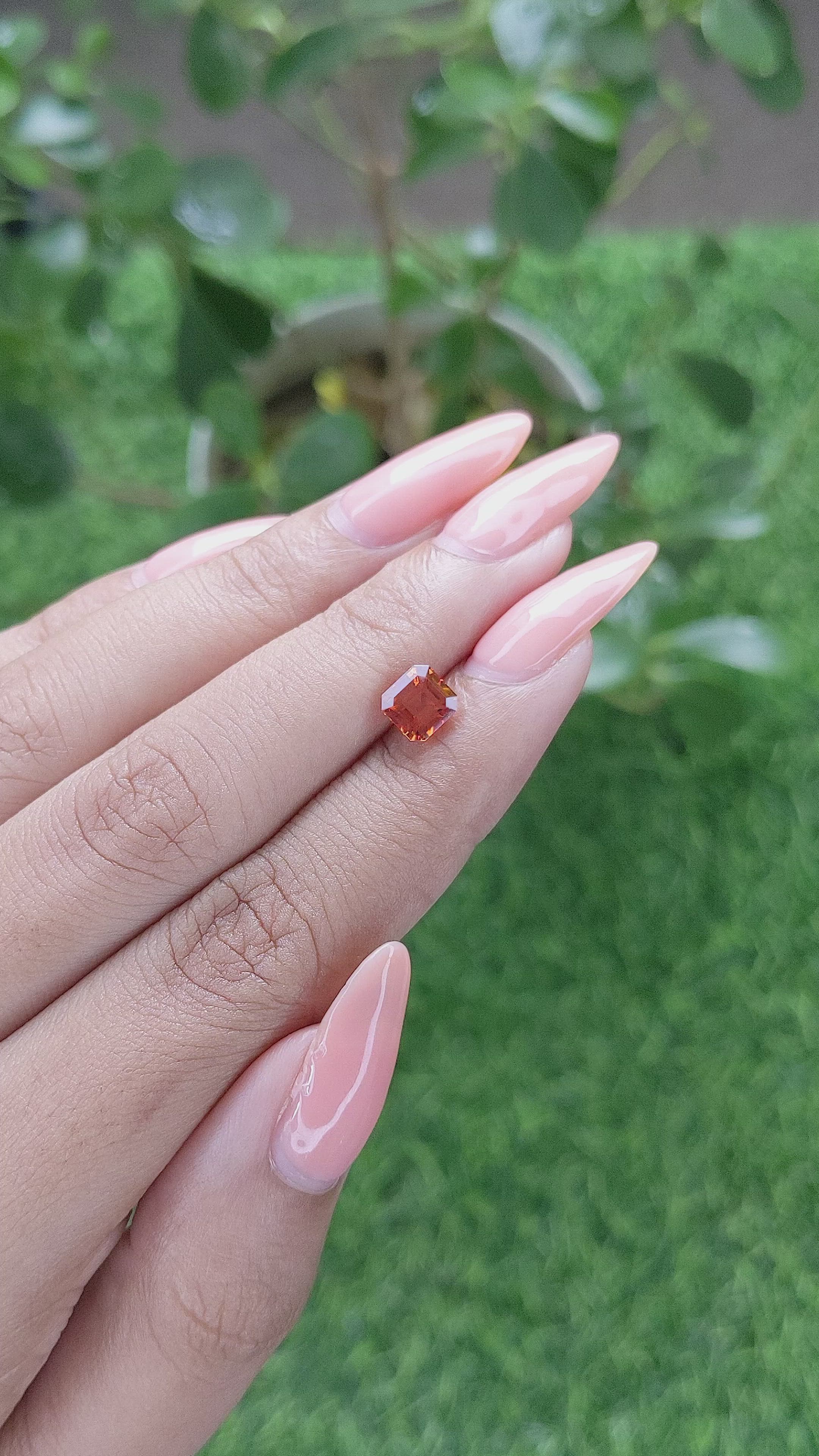 1.55 Ct. Orange Spessartite Garnet from Madagascar Size Video