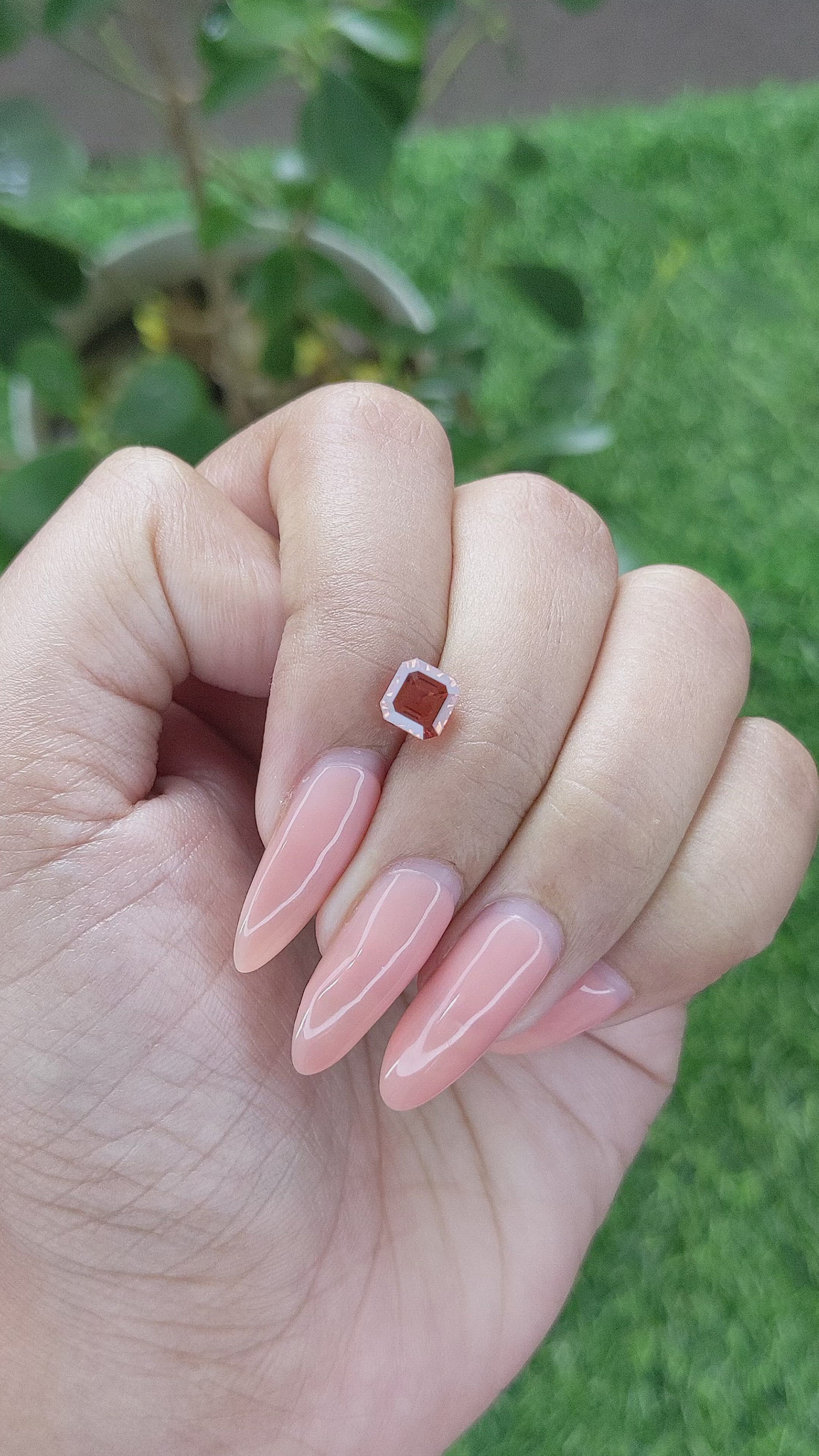 1.55 Ct. Orange Spessartite Garnet from Madagascar Size Video