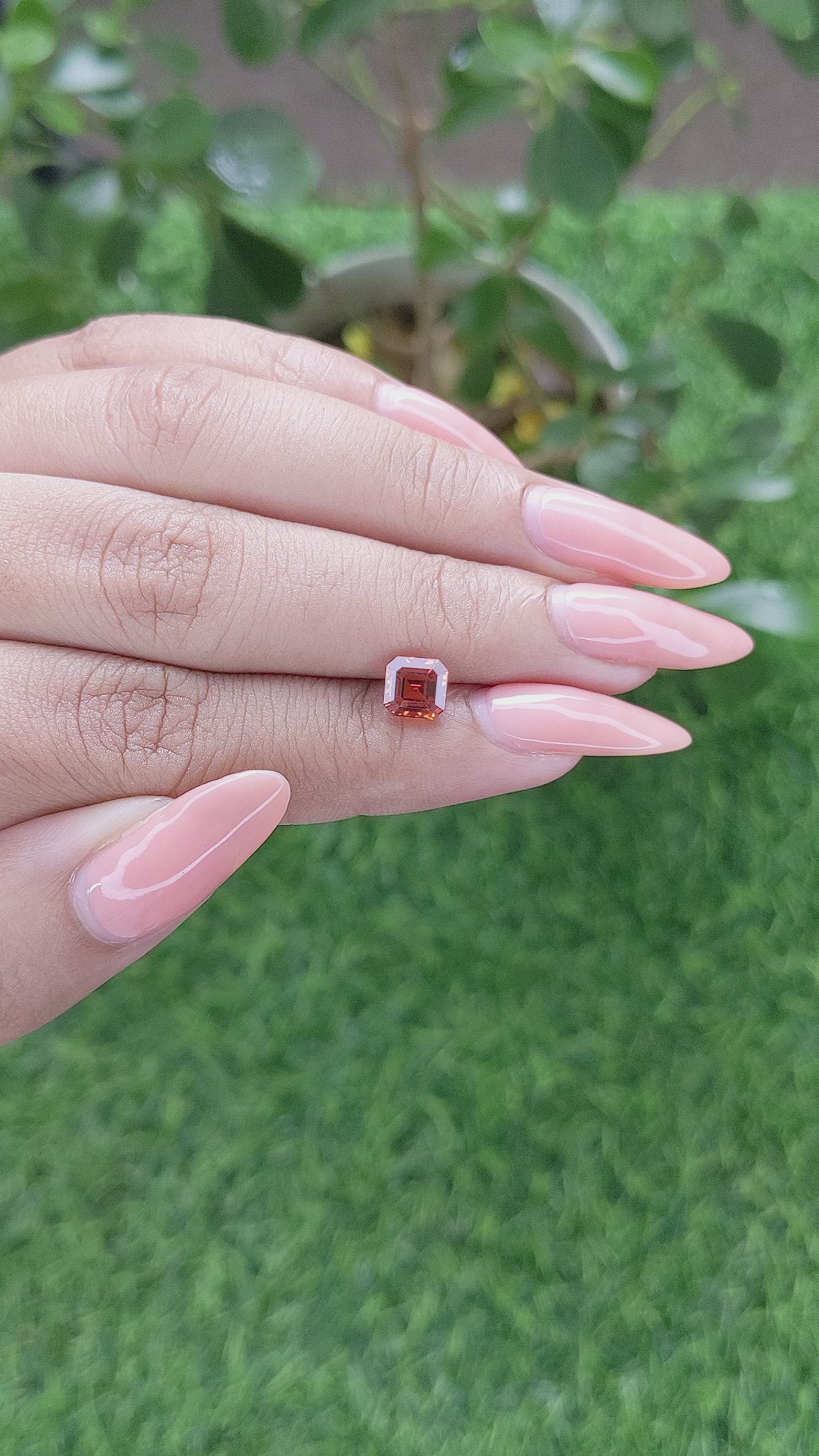 1.55 Ct. Orange Spessartite Garnet from Madagascar Size Video