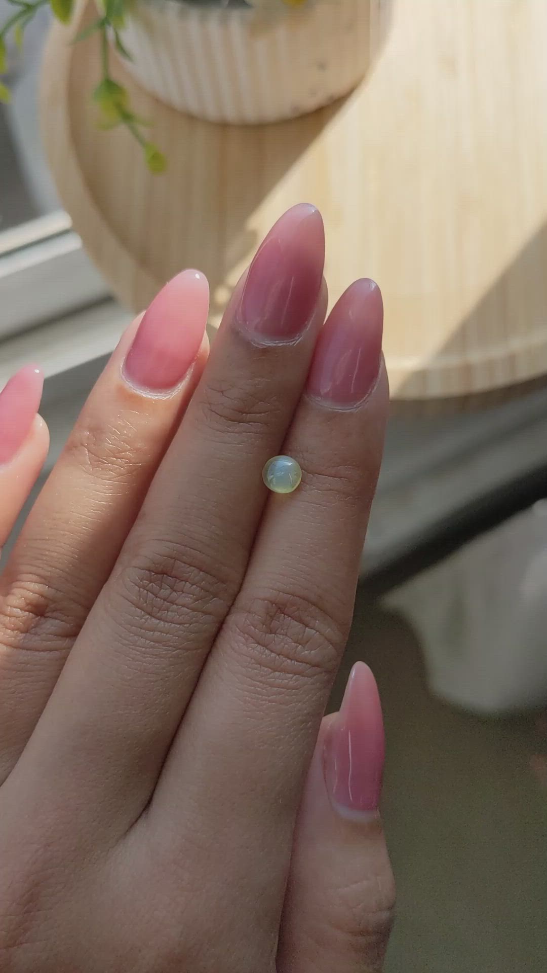 0.95 Ct. Cabochon Chrysoberyl from Ceylon (Sri Lanka) Size Video