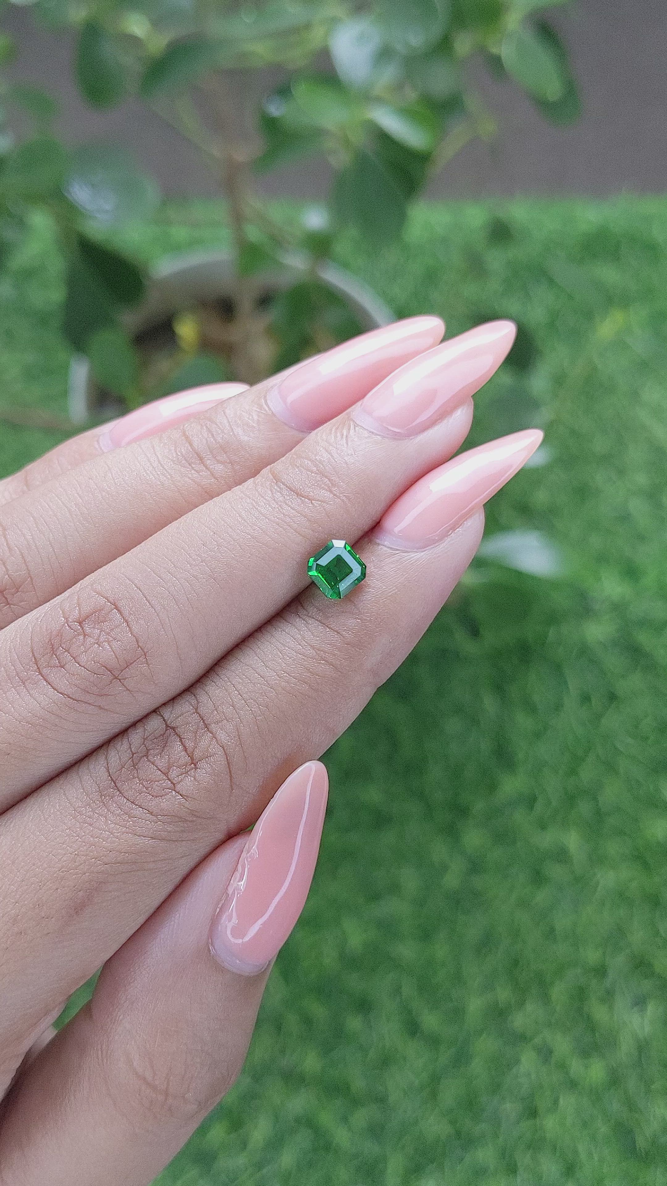1.02 Ct. Tsavorite Garnet from Tanzania Size Video