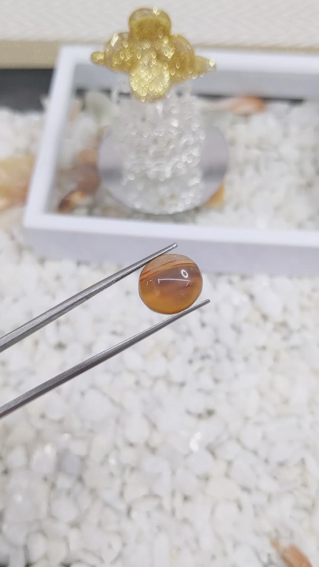 5.30 Ct. Cabochon Agate from Brazil Size Video