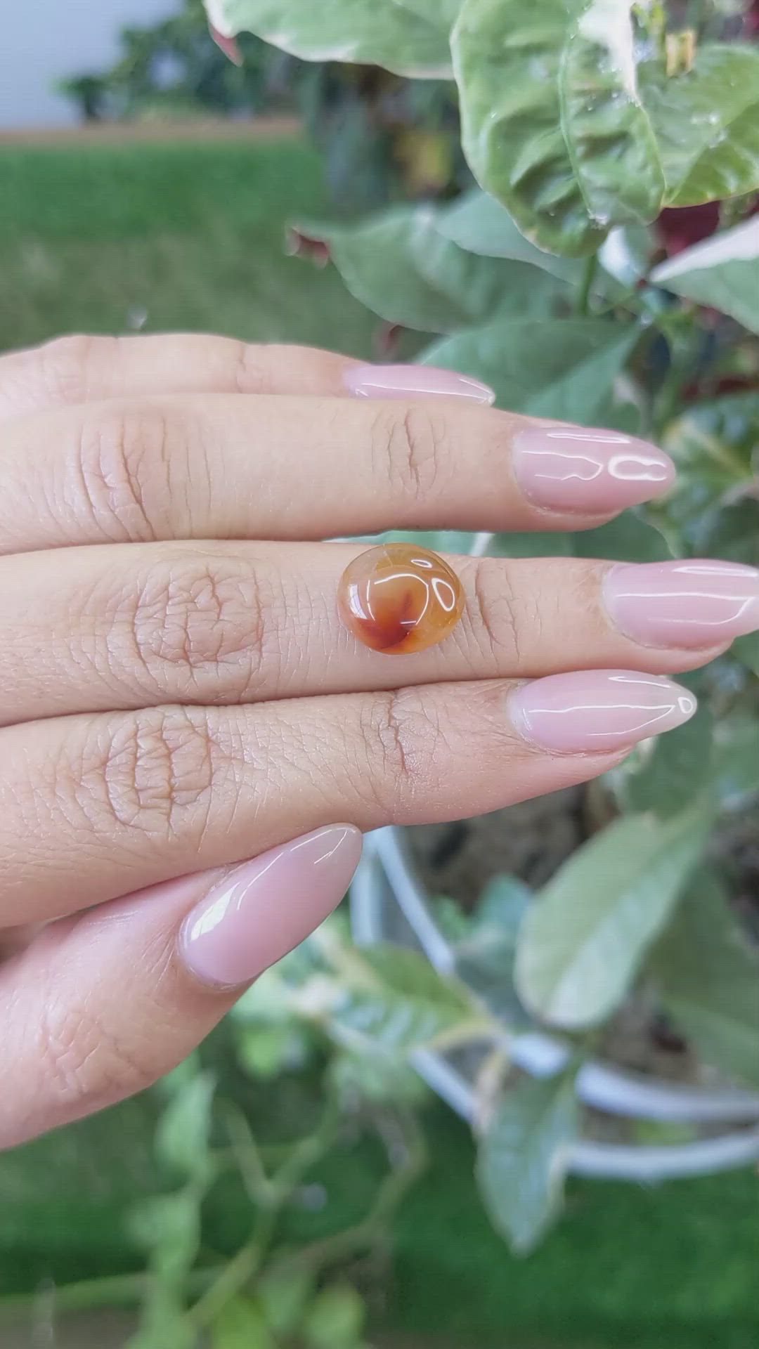 4.95 Ct. Cabochon Agate from Brazil Size Video