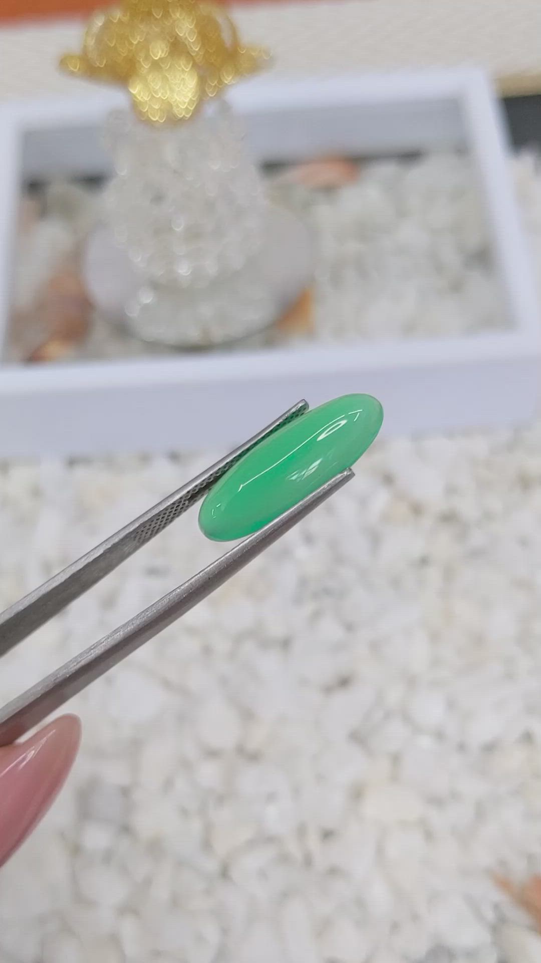 4.62 Ct. Cabochon Jade from Burma (Myanmar) Size Video