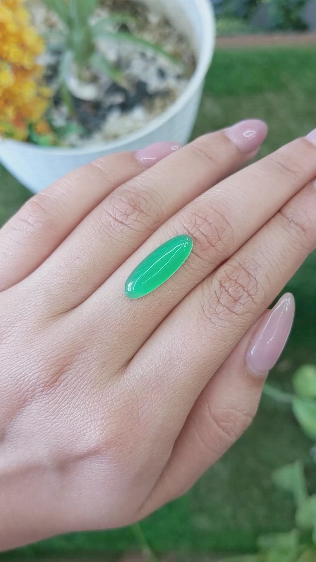 4.62 Ct. Cabochon Jade from Burma (Myanmar) Size Video